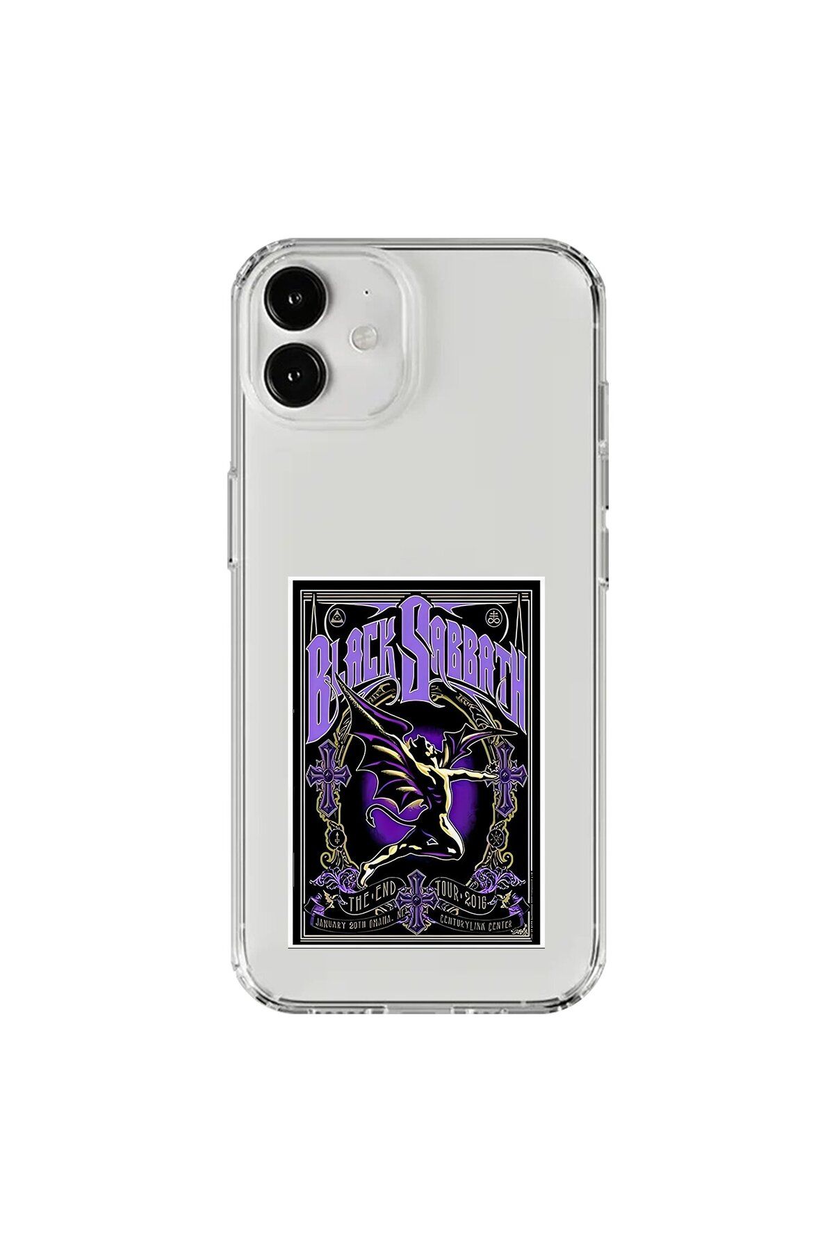 Dali Design iPhone 12 Uyumlu Şeffaf Kılıf Black Sabbath Tasarımlı