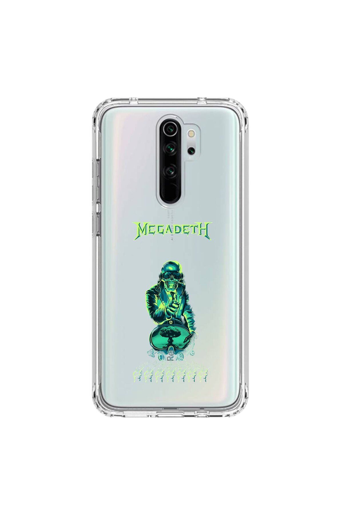 Dali Design Xiaomi Redmi Note 8 Pro Uyumlu Şeffaf Kılıf Mega Death Tasarımlı