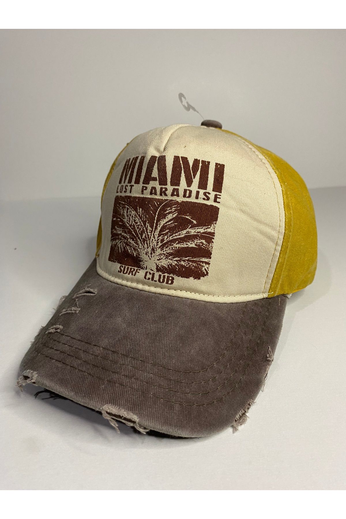 MODA Miami Lost Paradise Vintage Eskitme Şapka – Palmiyeli Yaz Temalı