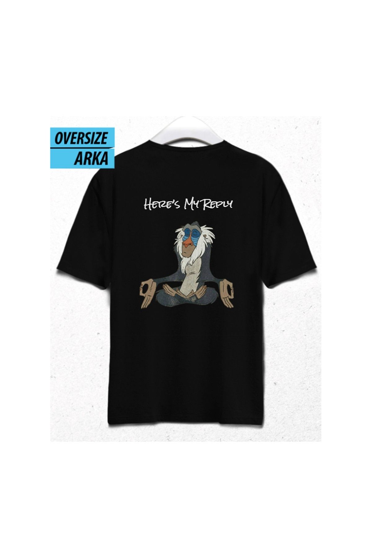 HENA DİZAYN Talk Less Pose More Oversize Unisex T-Shirt Siyah