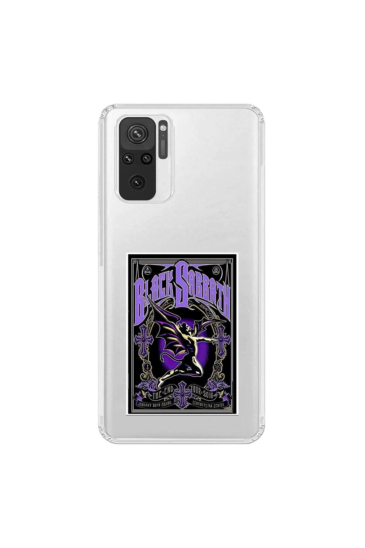 Dali Design Xiaomi Redmi Note 10 Uyumlu Şeffaf Kılıf Black Sabbath Tasarımlı