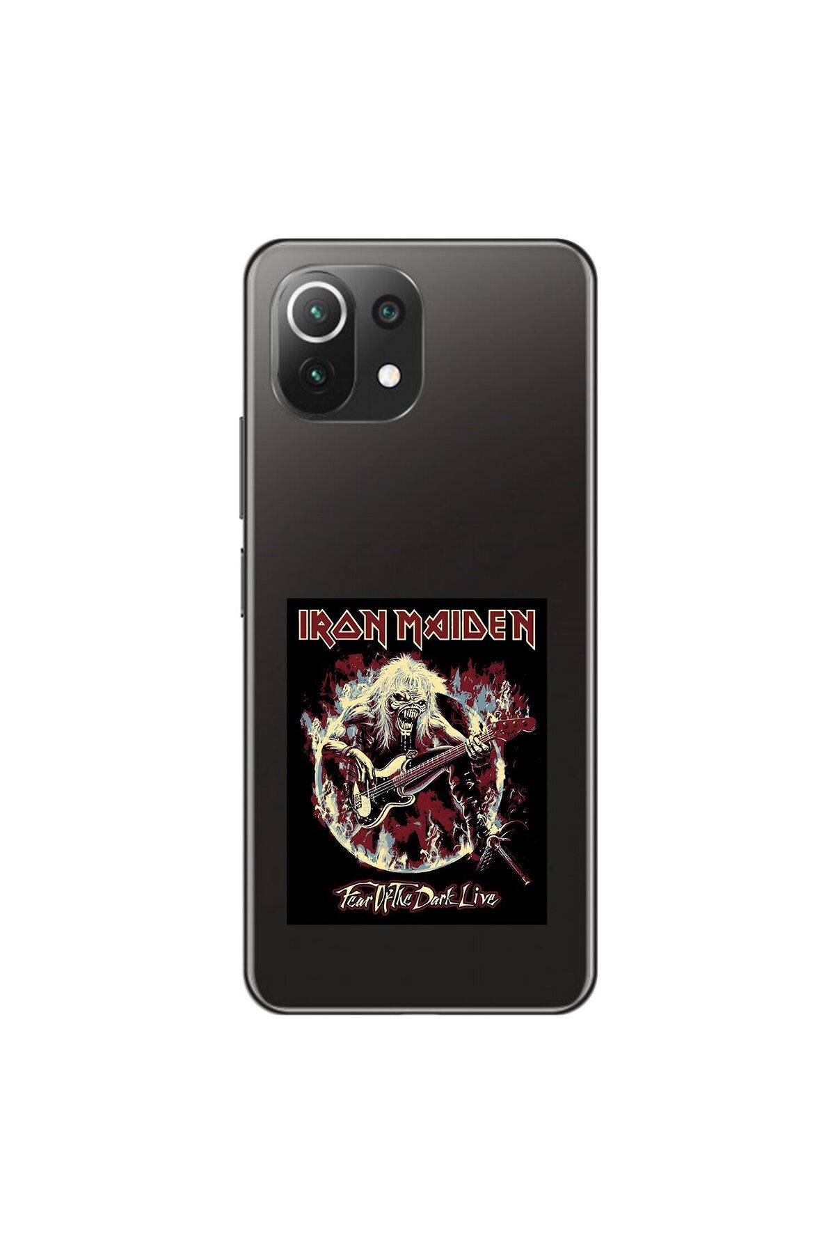 Dali Design Xiaomi Mi 11 Lite Uyumlu Şeffaf Kılıf Iron Maiden Tasarımlı