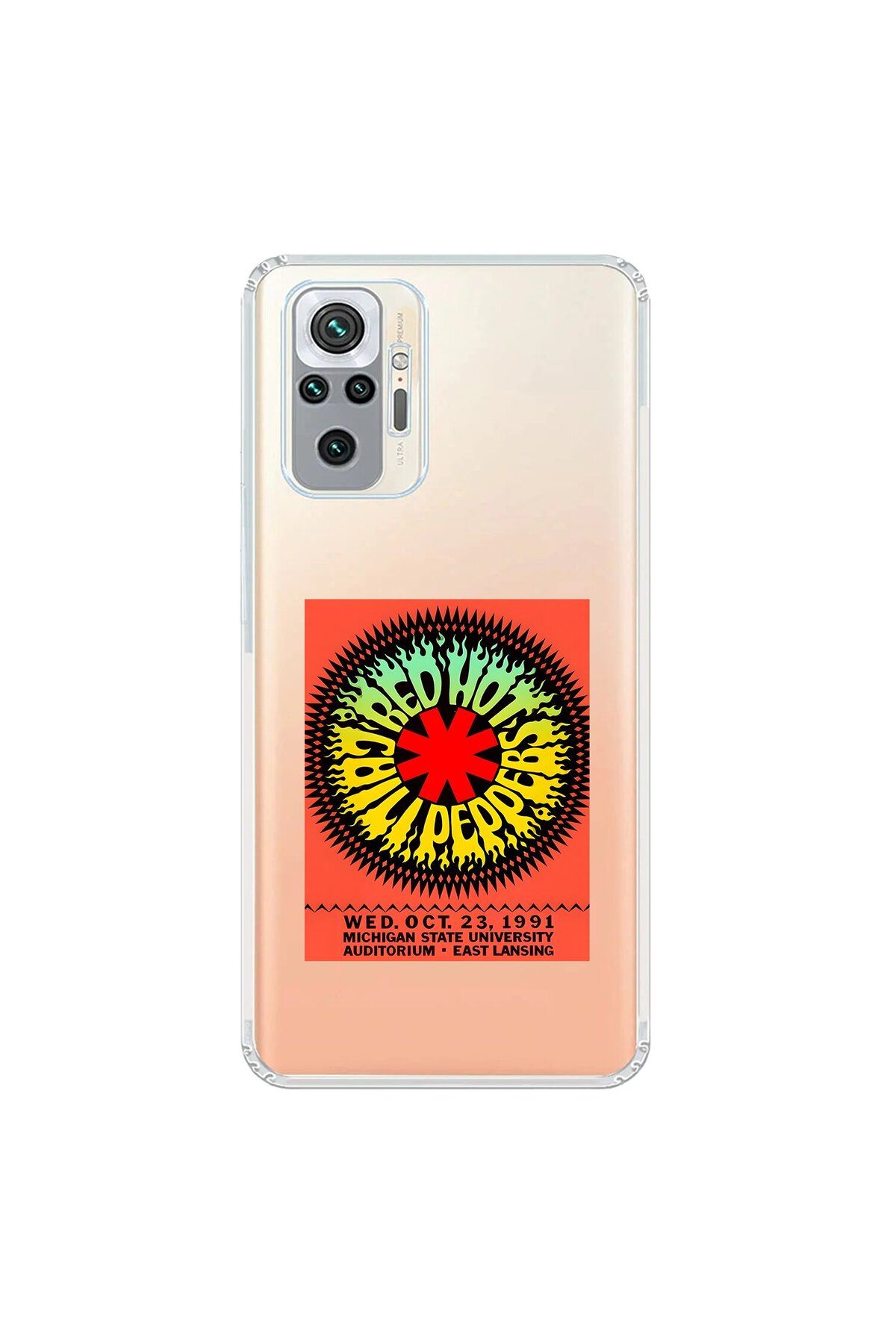 Dali Design Xiaomi Redmi Note 10 Pro Uyumlu Şeffaf Kılıf Red Hot Chili Peppers Tasarımlı