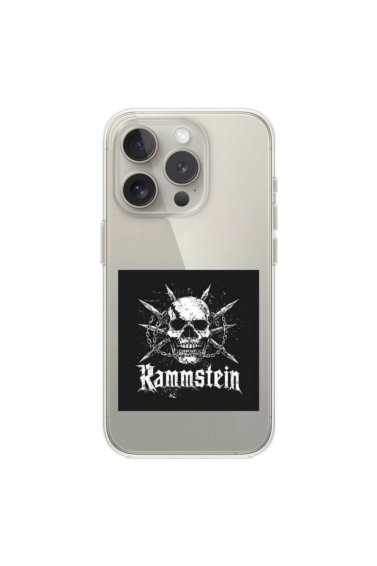 Dali Design iPhone 12 Pro Max Uyumlu Şeffaf Kılıf Rammstein Tasarımlı