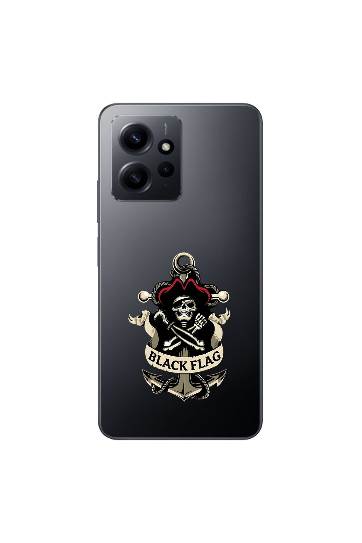 Dali Design Xiaomi Redmi Note 12 Uyumlu Şeffaf Kılıf Pirate 4 Tasarımlı