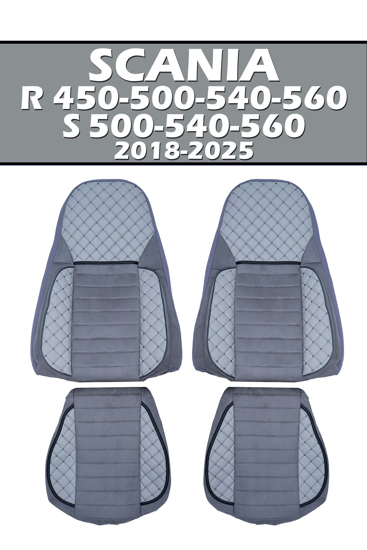 VIPTIRSHOP SCANIA R 450-500 / S 500-540 (2018-2025) DERİ SÜET ORTAPEDİK KOLTUK KILIFI