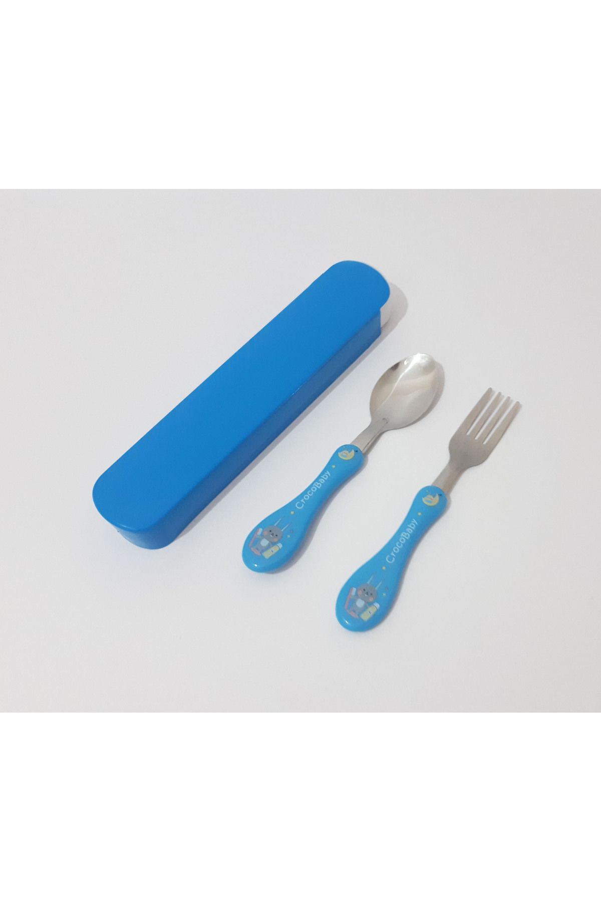 renkli çiçekler-Fork Spoon Cartoon Patterned Fork Spoon Set for Kids 2