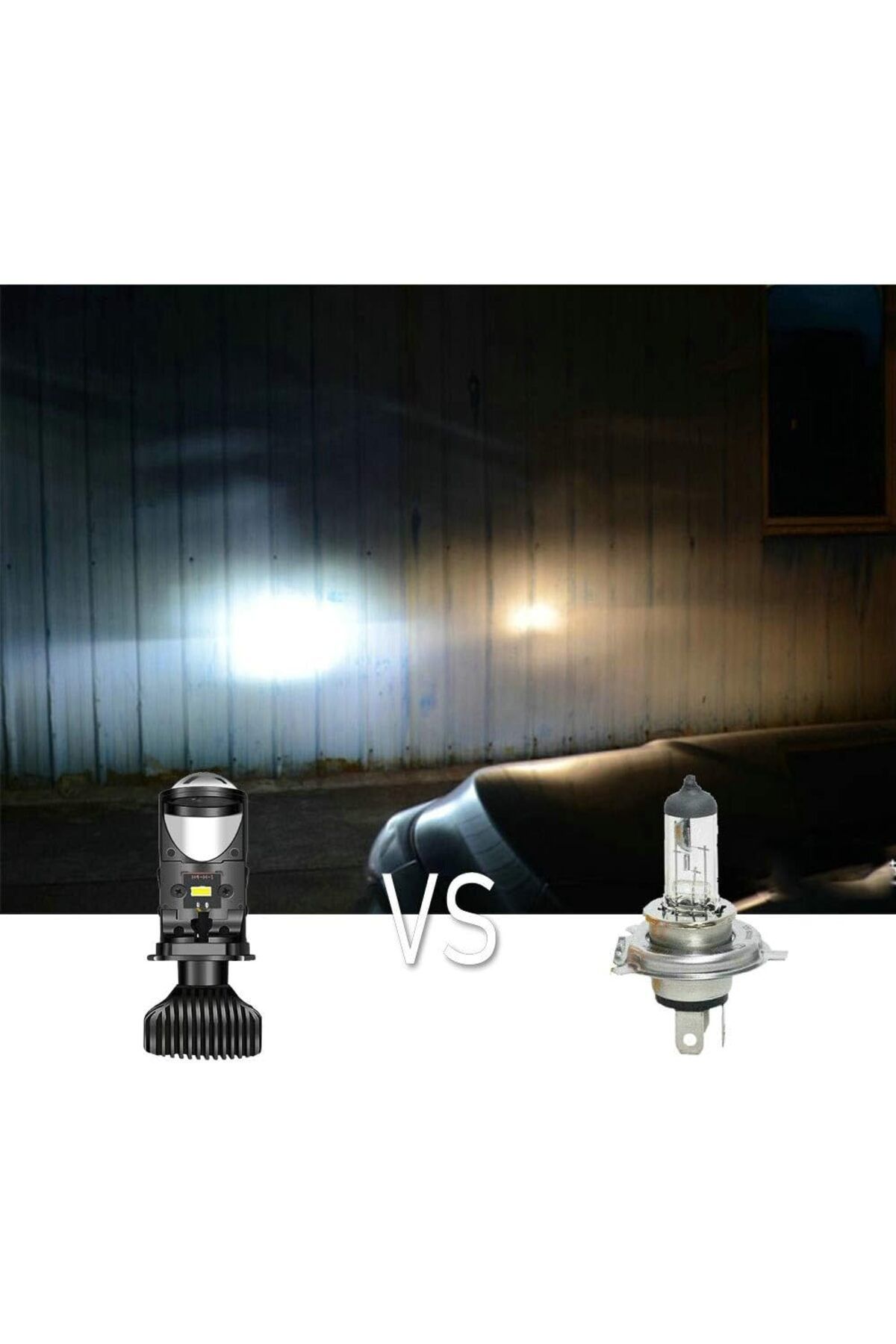 SONORH-Set of 2 H4 LED Bulbs with Magnifier for Standard Headlights, 100W, Canbus without error on board 8