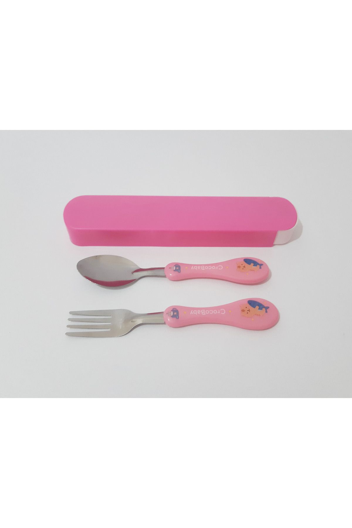 renkli çiçekler-Fork Spoon Cartoon Patterned Fork Spoon Set for Kids | 7