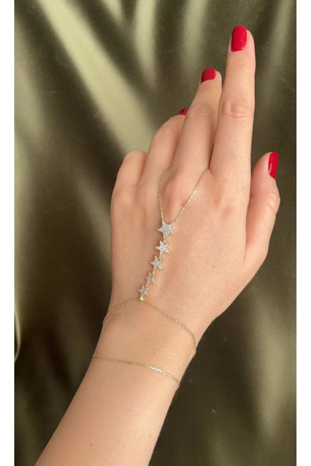 Ervalina 'nın Yıldız Model Zirkon Taşlı Pirinç Şahmeranı, Altın Renk