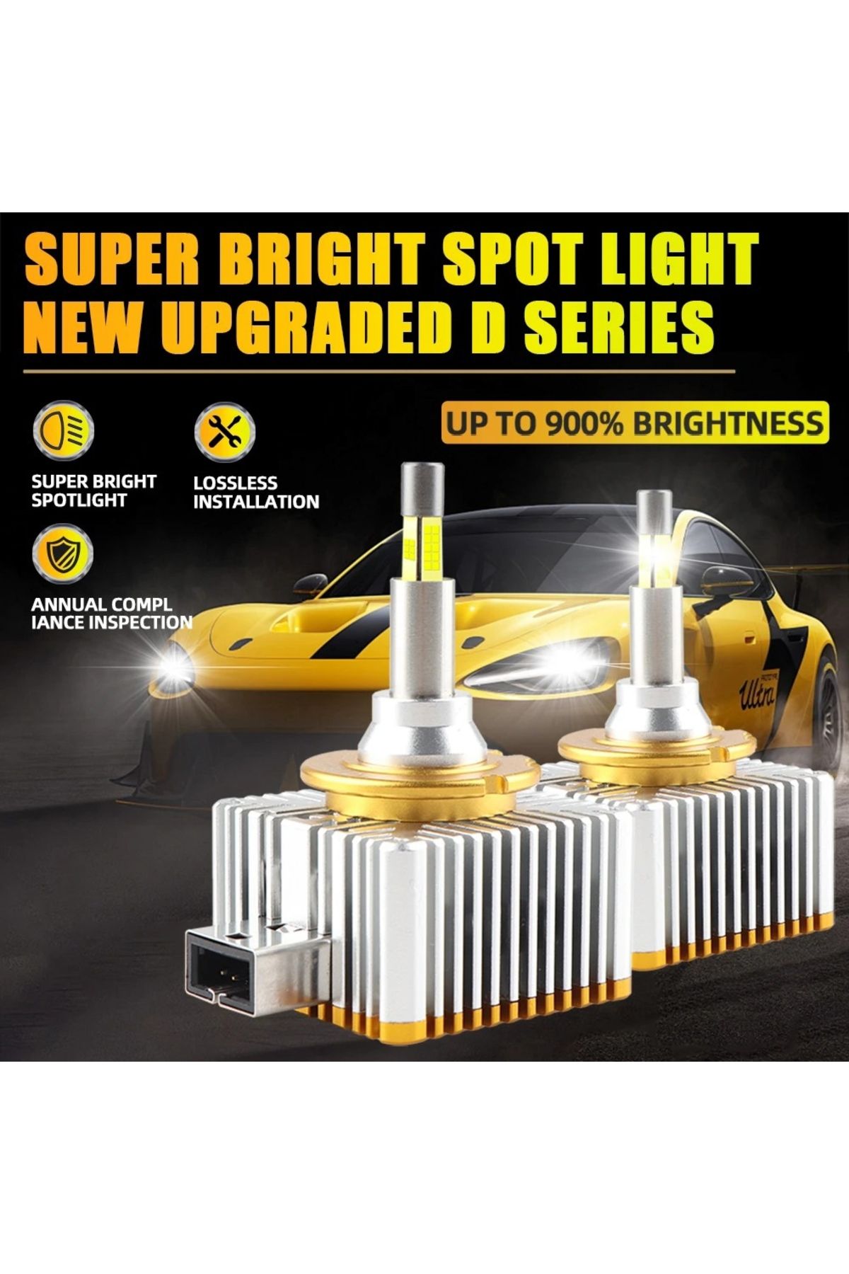 SONORH-Xenon LED Bulbs D3S/R, 190W, 30,000 Lumens, 3rd Generation LEDs, 4 Sides 360°, Canbus Plug&Play 10