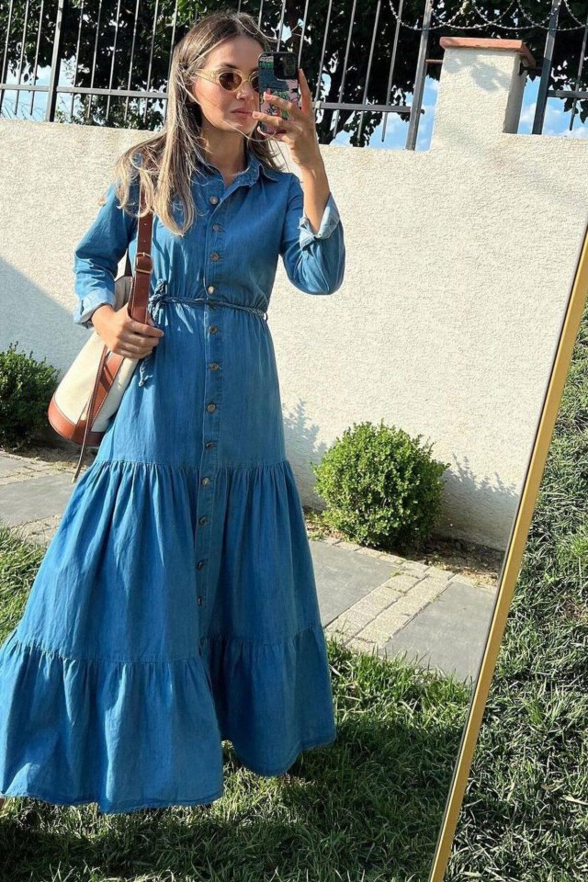 hepimiz alalım Mavi Gömlek Elbise
