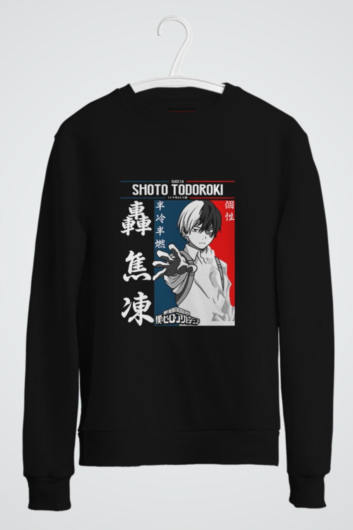 karikatürstore Shoto Todoroki Öy Hero Academia Baskılı Anime Sweatshirt