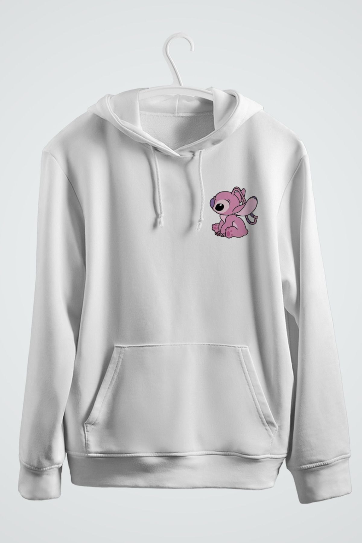 karikatürstore Lilo Ve Stitch Sevgili Çift Tasarımlı Baskılı Kapşonlu Sweatshirt