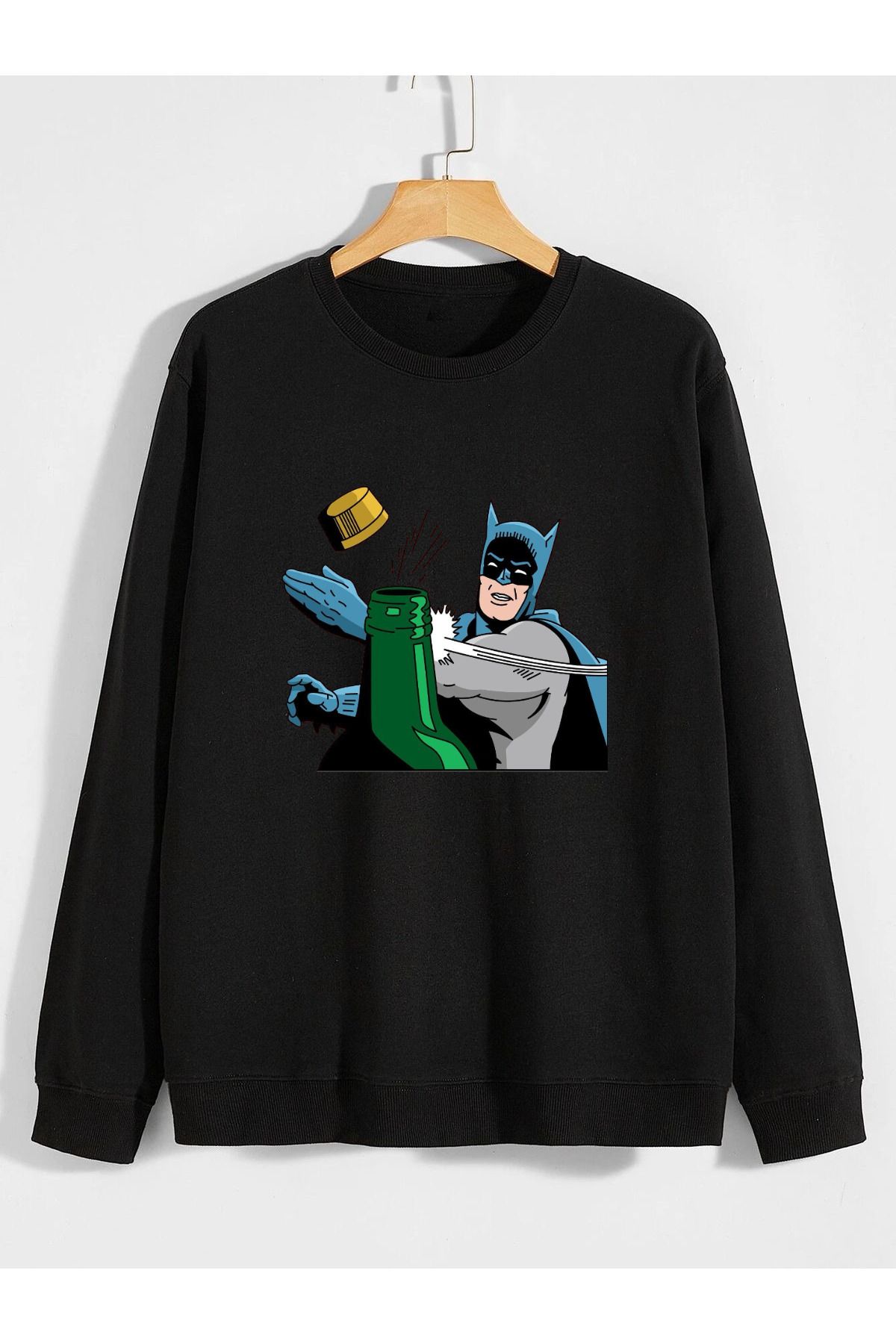 karikatürstore batman baskılı 0 yaka (bisiklet yaka) sweatshirt