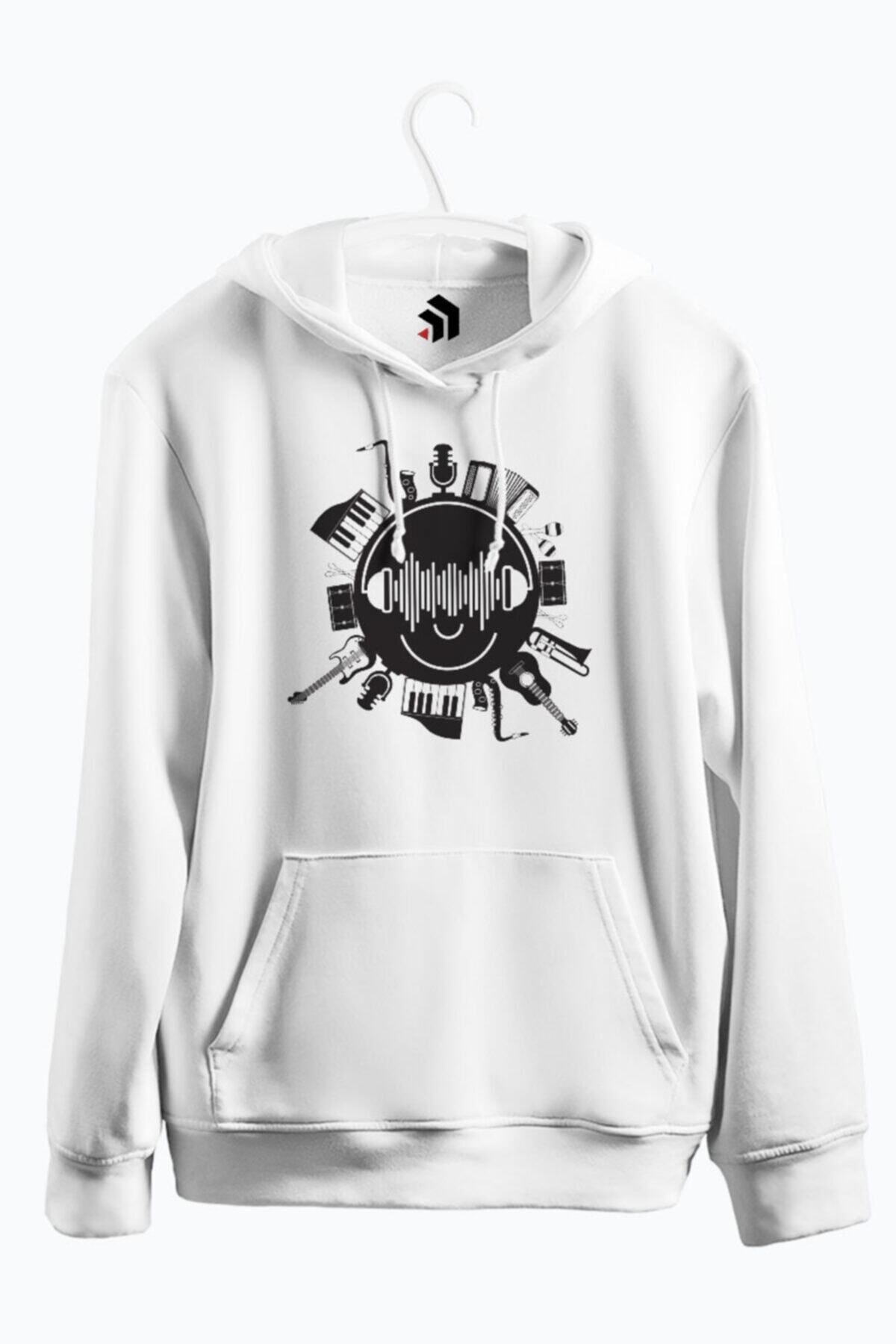 karikatürstore Music And Culture Baskılı Kapşonlu Sweatshirt