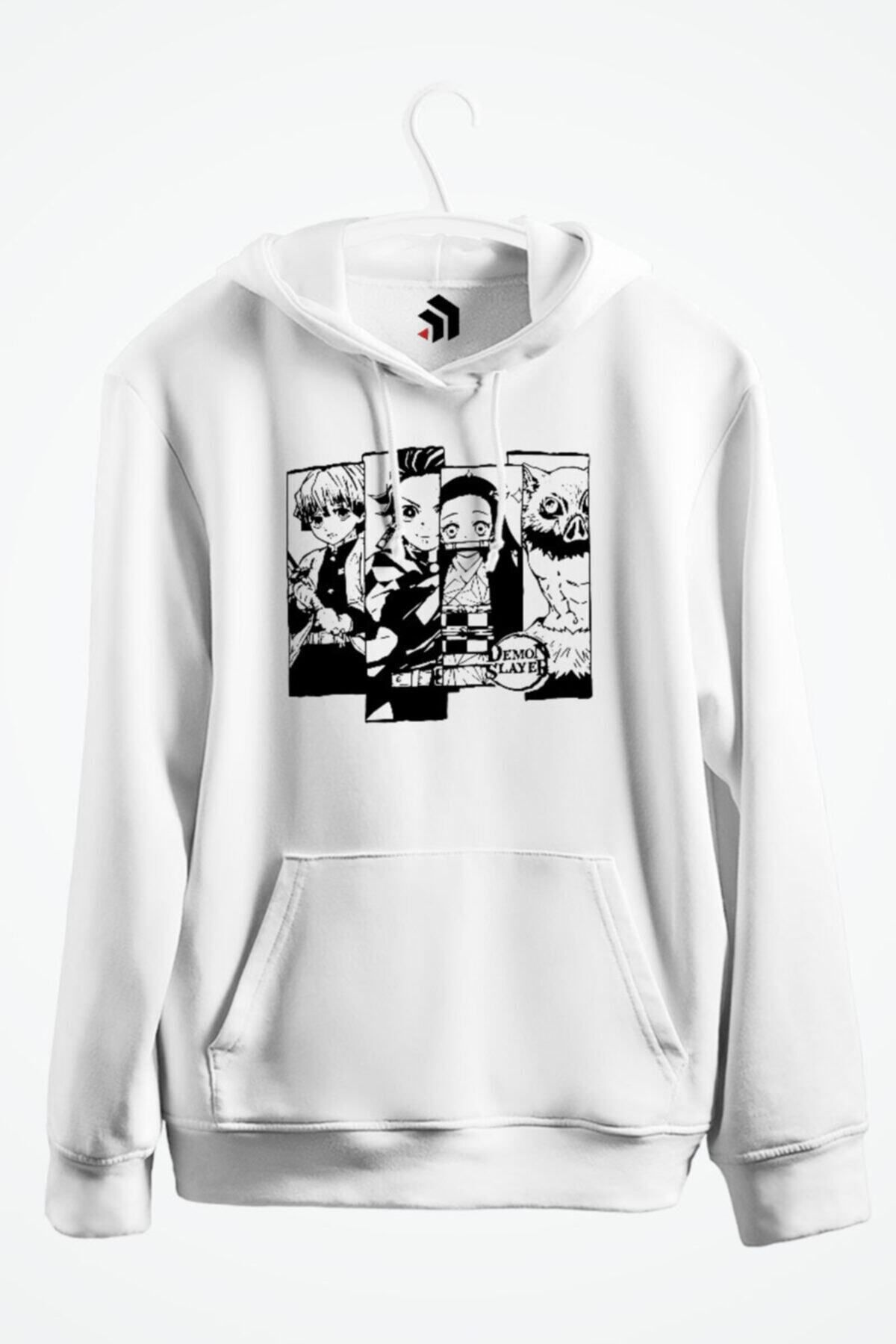 karikatürstore Demon Slayer Everything Team Anime Baskılı Kapşonlu Sweatshirt