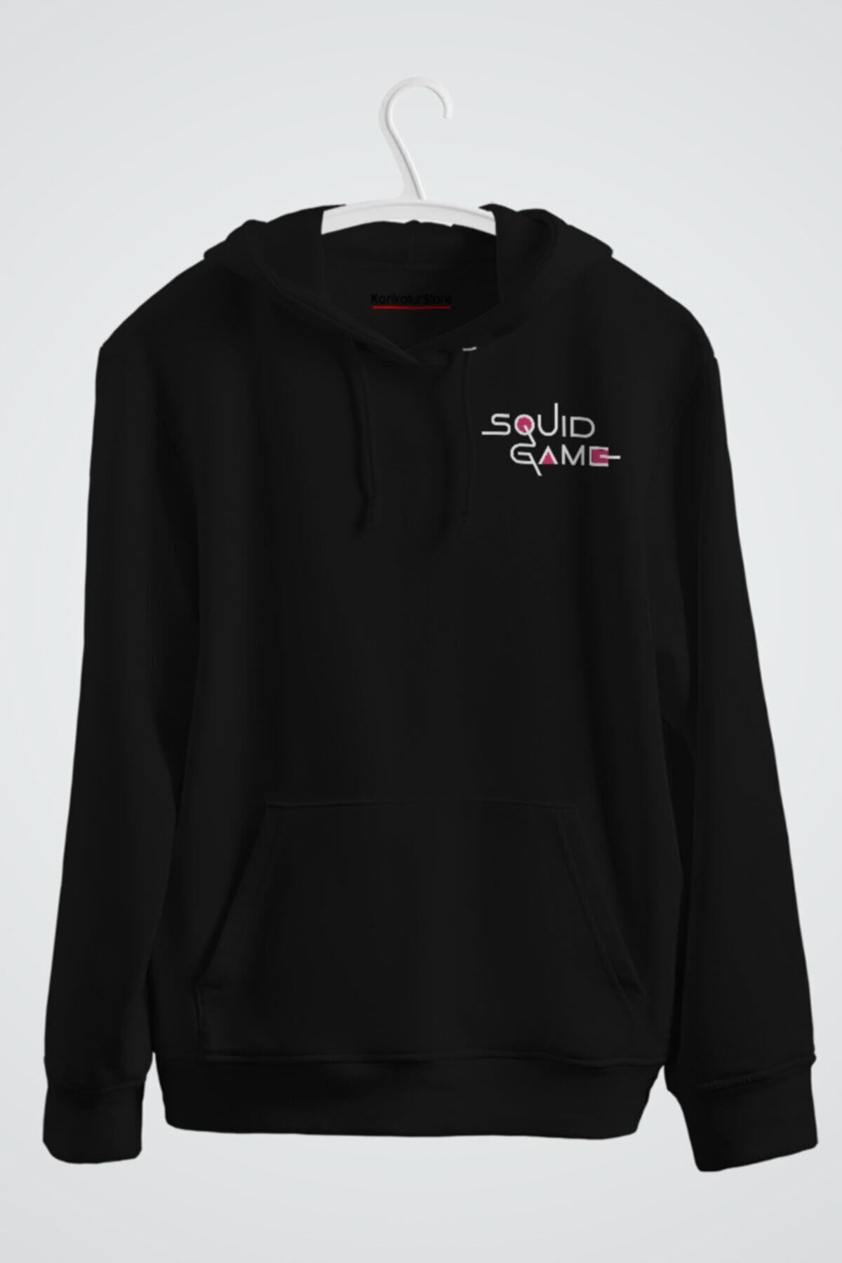 karikatürstore Squid Game Çift Taraflı Baskılı Kapşonlu Sweat