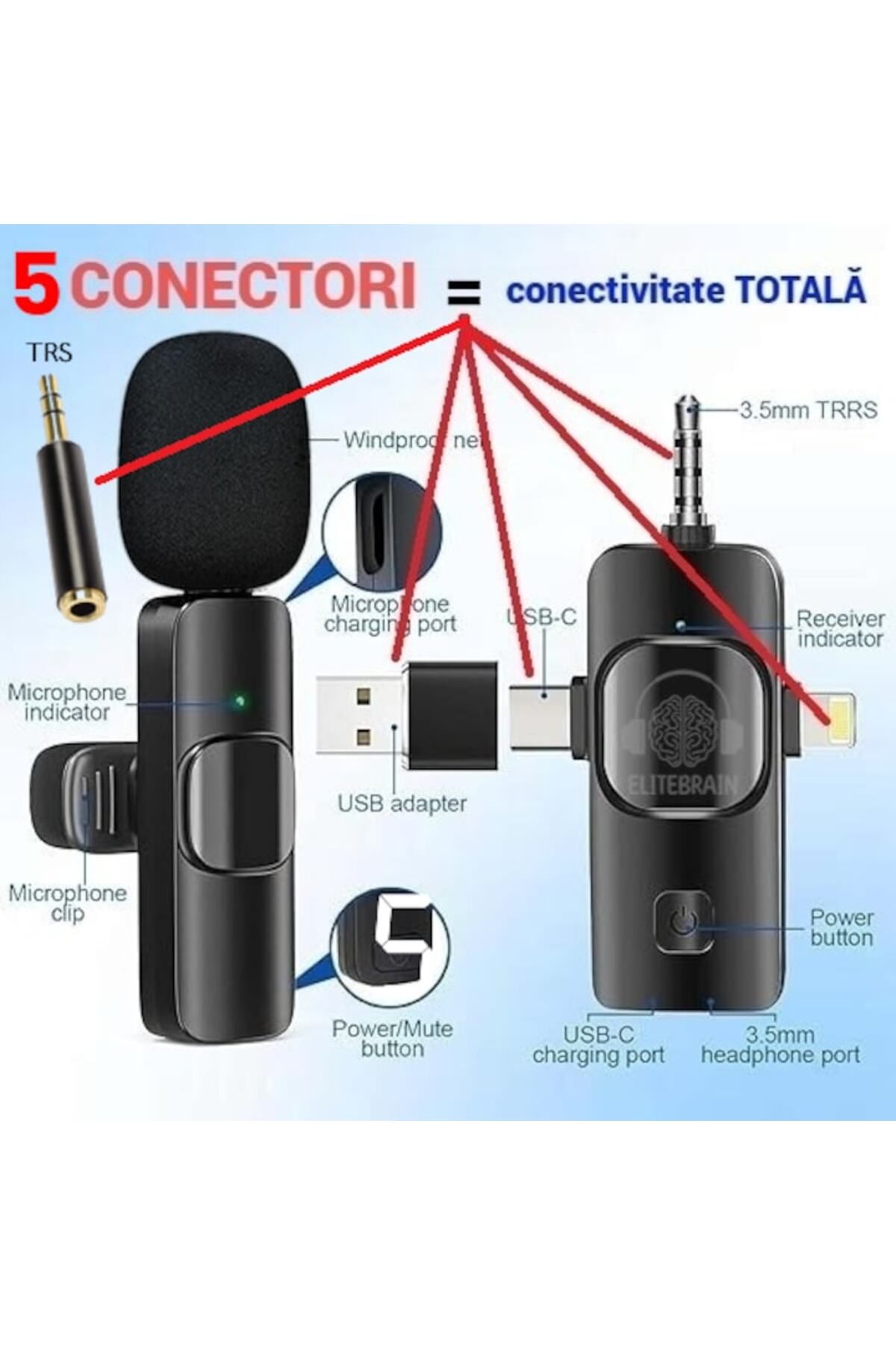 Elite Brain-Set 2 professional lavalier microphones 5 in 1, Elite Brain®, Total Compatibility 3