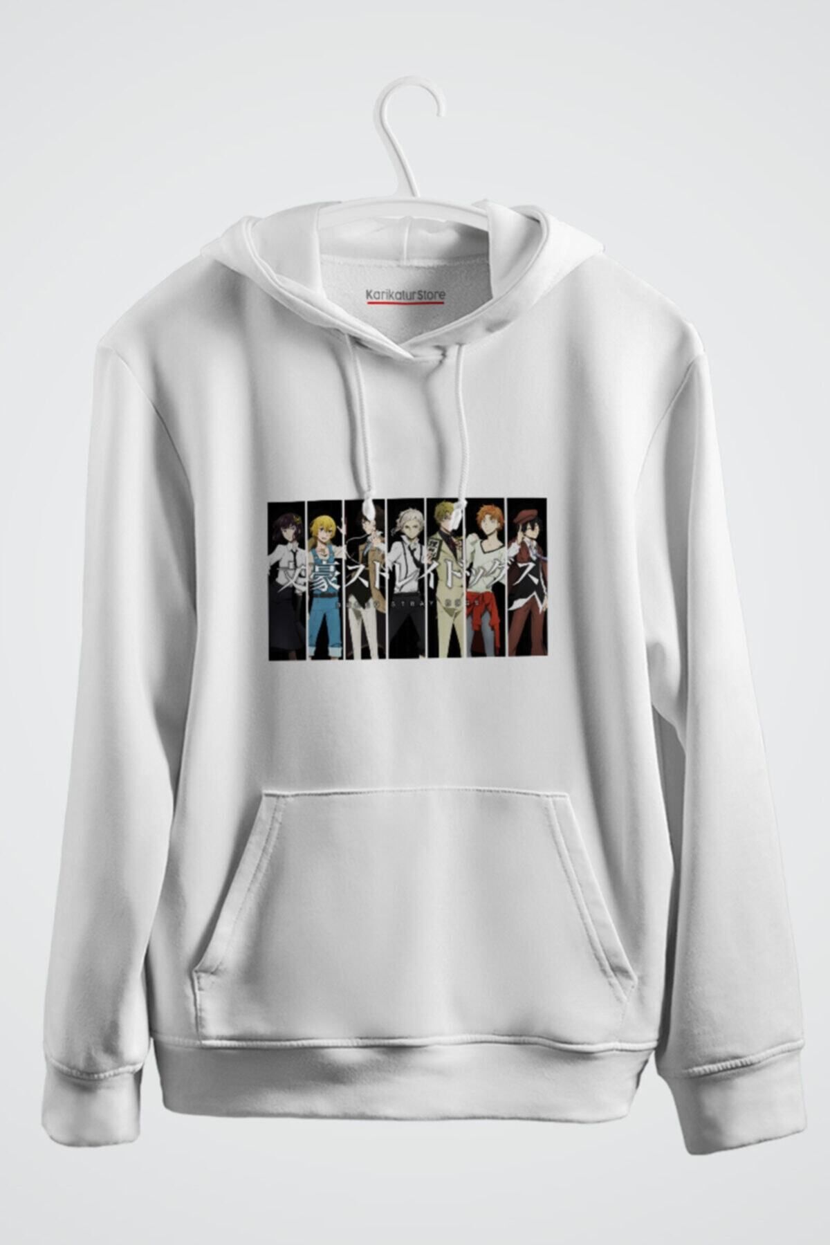 karikatürstore Bungou Stray Dogs Kolaj Anime Baskılı Kapşonlu Sweat