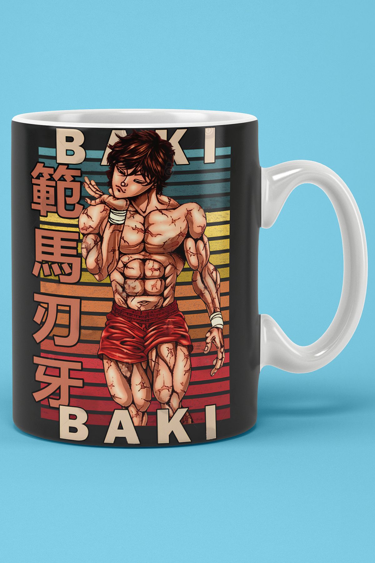 BİBANAPROMOSYON Anime Baki Hanma Baskılı Porselen Kupa Bardak