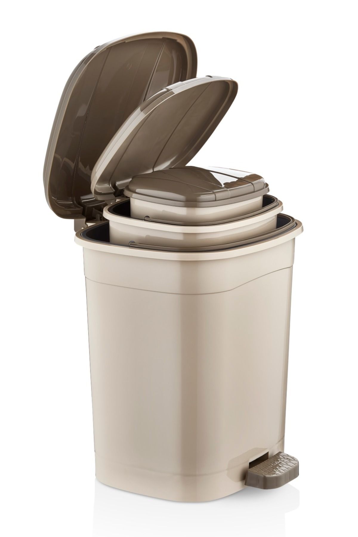 teknotrust Çöp Kovası Seti 20L,10L,5L Tuvalet, Banyo, Mutfak için 3'ü 1 arada