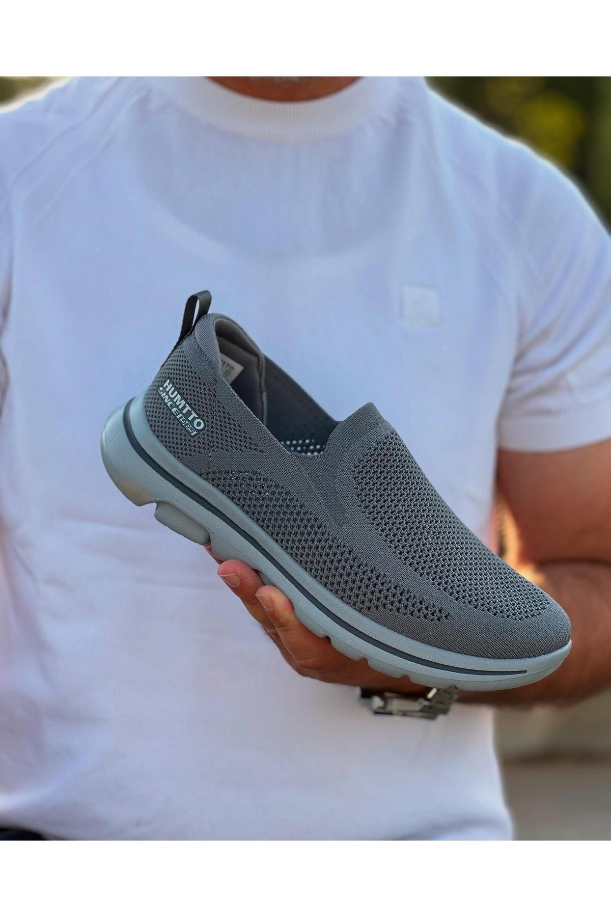 ByItallanoshoes GREY PERGE 0391 KETEN AİR TABAN GÜNLÜK ERKEK SNEAKER AYAKKABI