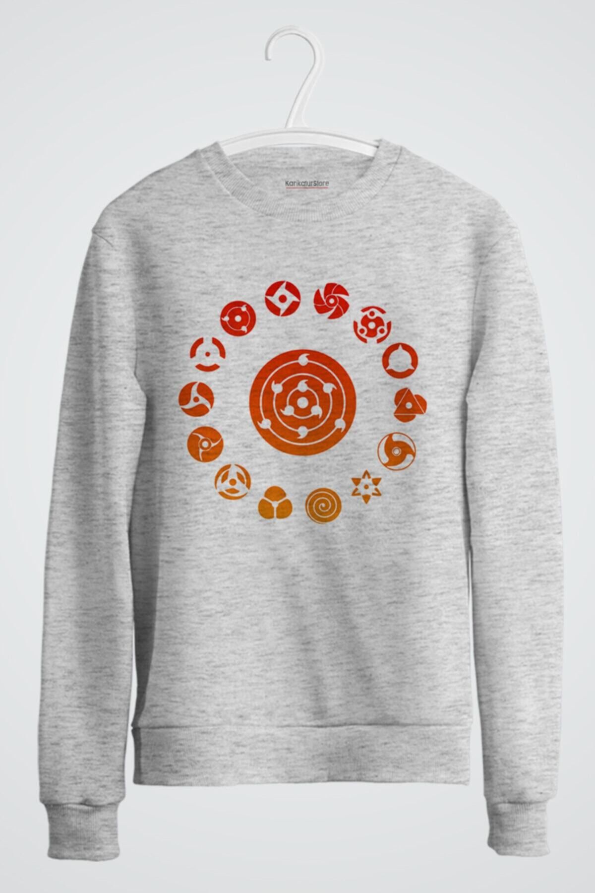karikatürstore Sharingan Naruto Anime Baskılı Sweatshirt