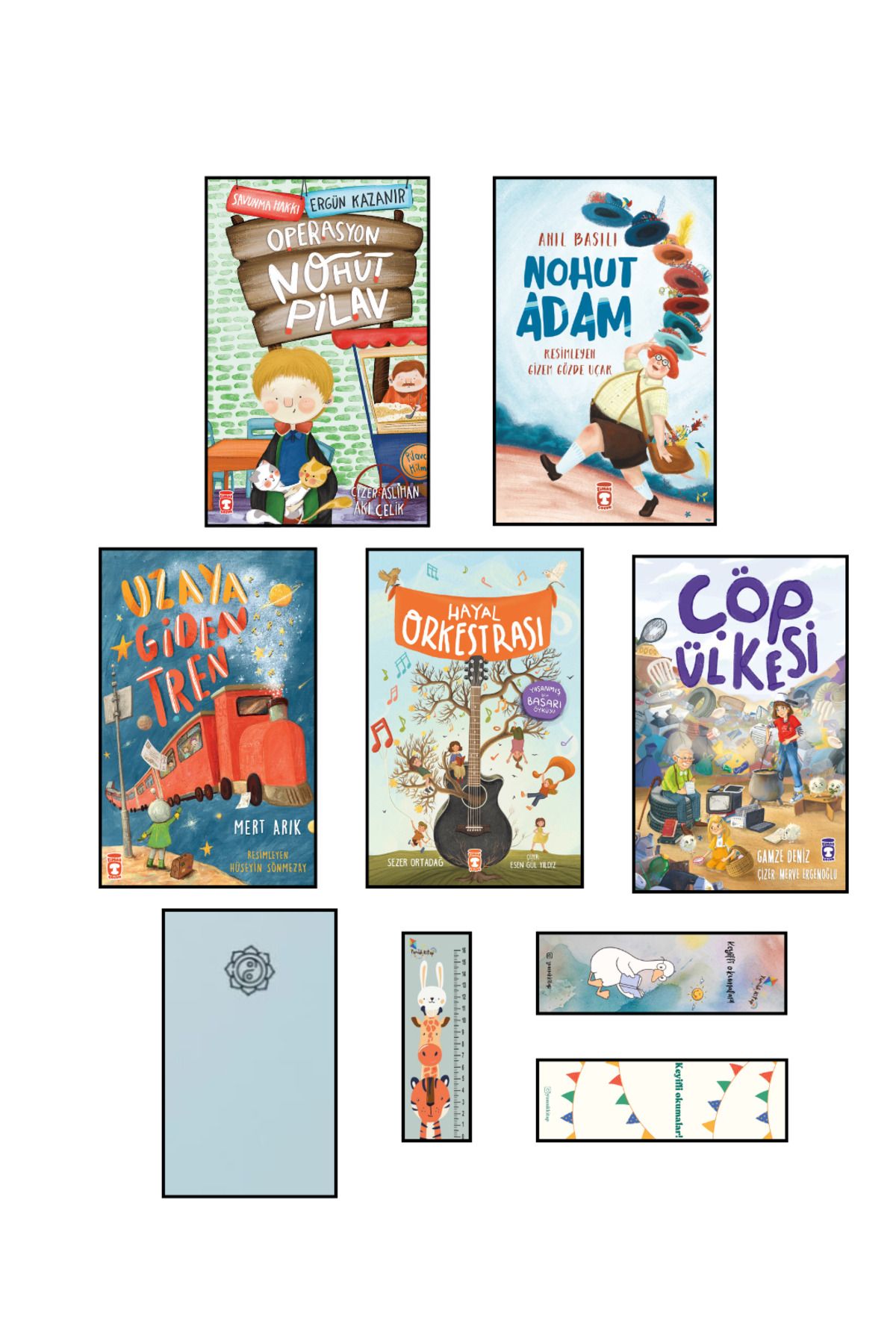 Timaş Çocuk 2. 3. Sınıf Okuma Kitapları 5 Kitap Set Operasyon Nohut Pilav/Çöp Ülkesi/Hayal Orkestrası/Nohut Adam