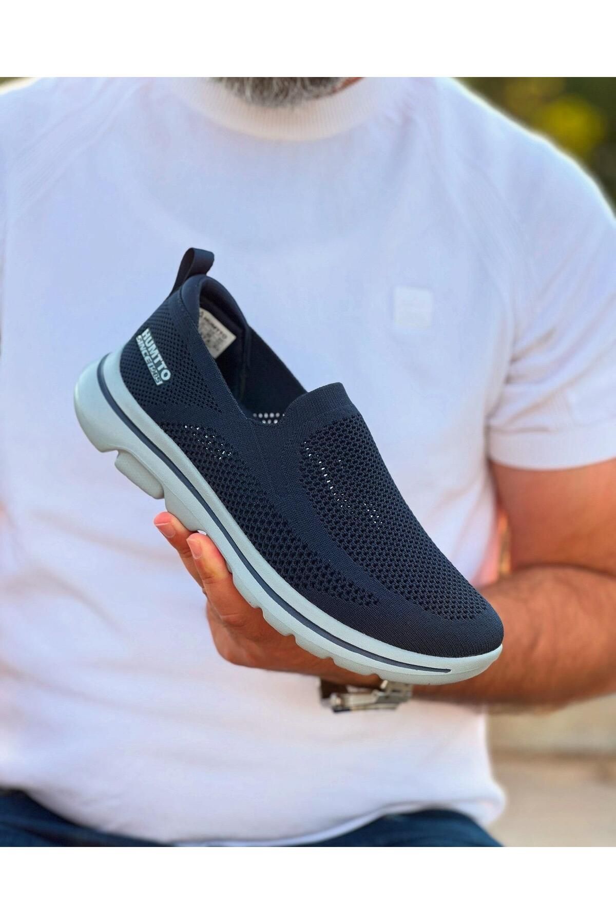 ByItallanoshoes NAVY BLUE PERGE 0391 KETEN AİR TABAN GÜNLÜK ERKEK SNEAKER AYAKKABI