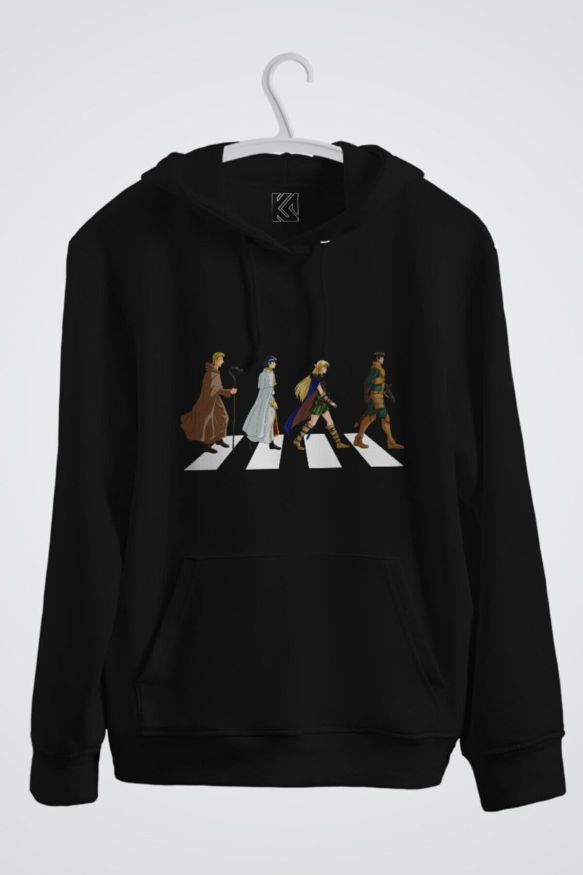 karikatürstore Lodoss Road Baskılı Kapşonlu Sweat