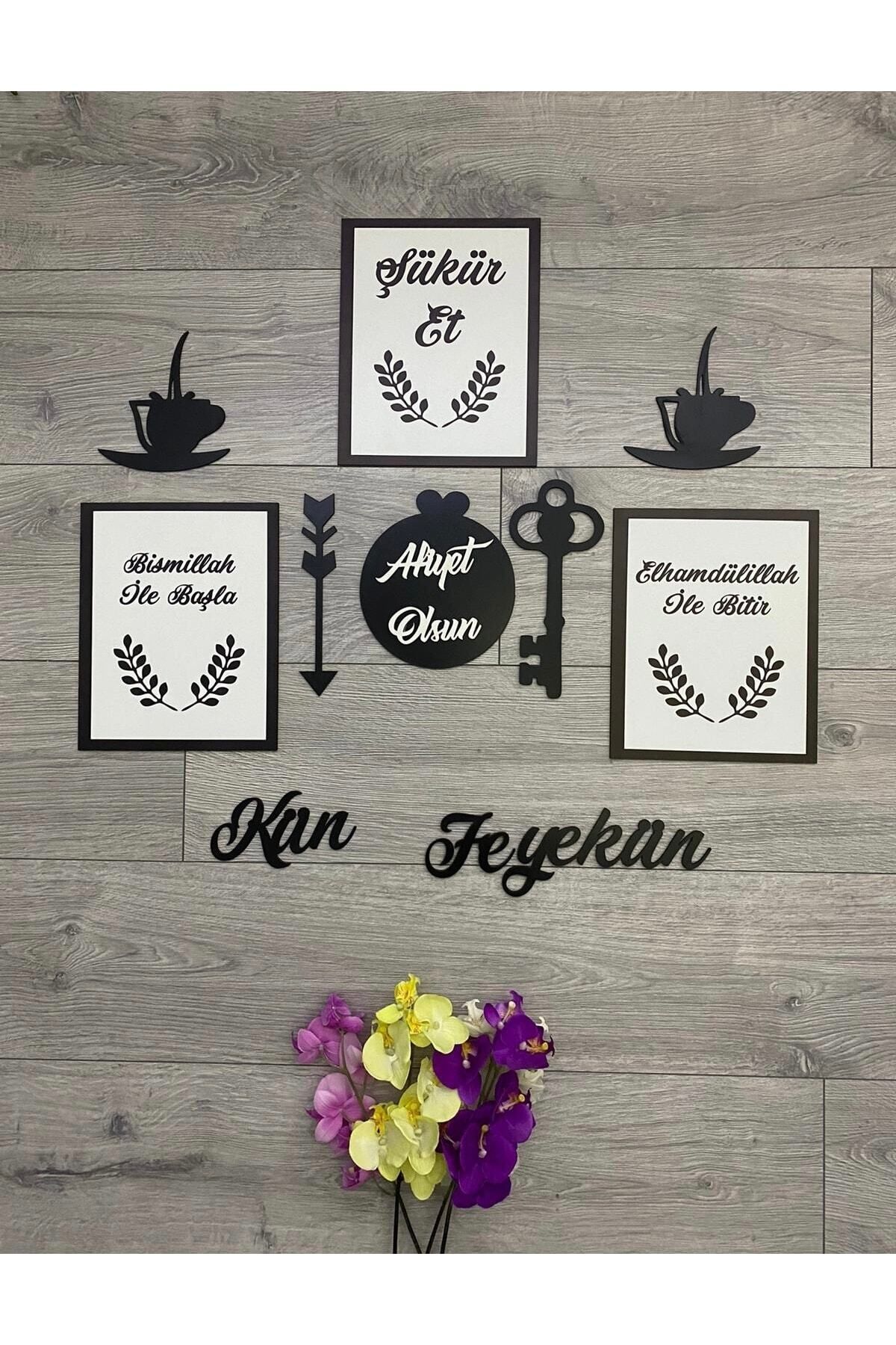 Saatistan Şık Siyah Mutfak Duvar Süsü HD00034, Evine Zarif Dokunuş Kat!