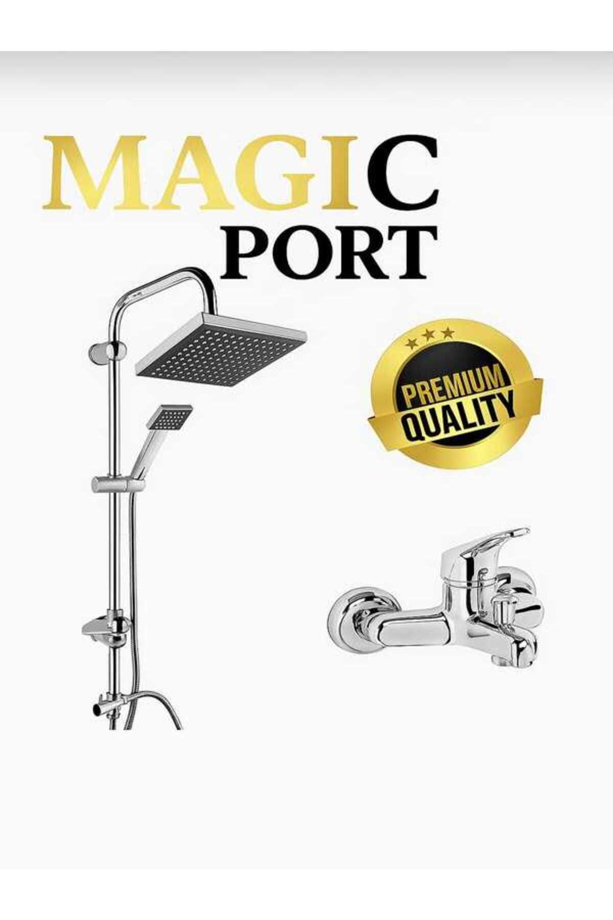 MAGIC PORT LOCAL YENİ NESİL ROBOT YAĞMURLAMA TEPE DUŞ BAŞLIĞI SETİ + AÇ KAPA BANYO BATARYASI MAGIC PORT