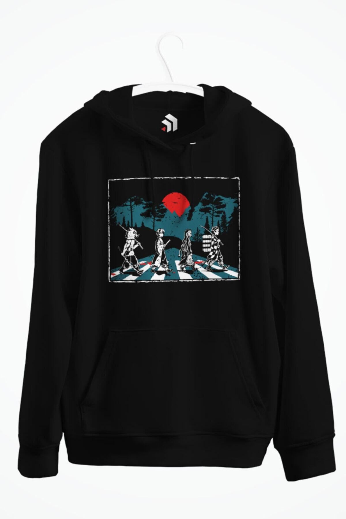 karikatürstore Demon Slayer Team Anime Baskılı Kapşonlu Sweatshirt