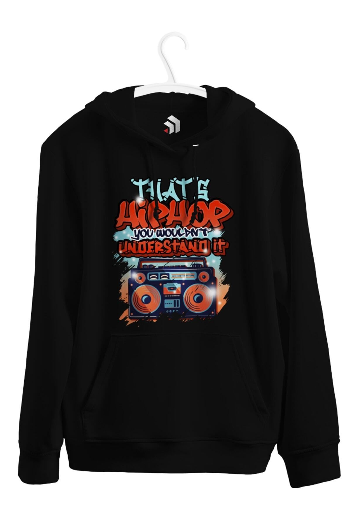 karikatürstore Hip Hop Baskılı Unisex Kapşonlu Sweat
