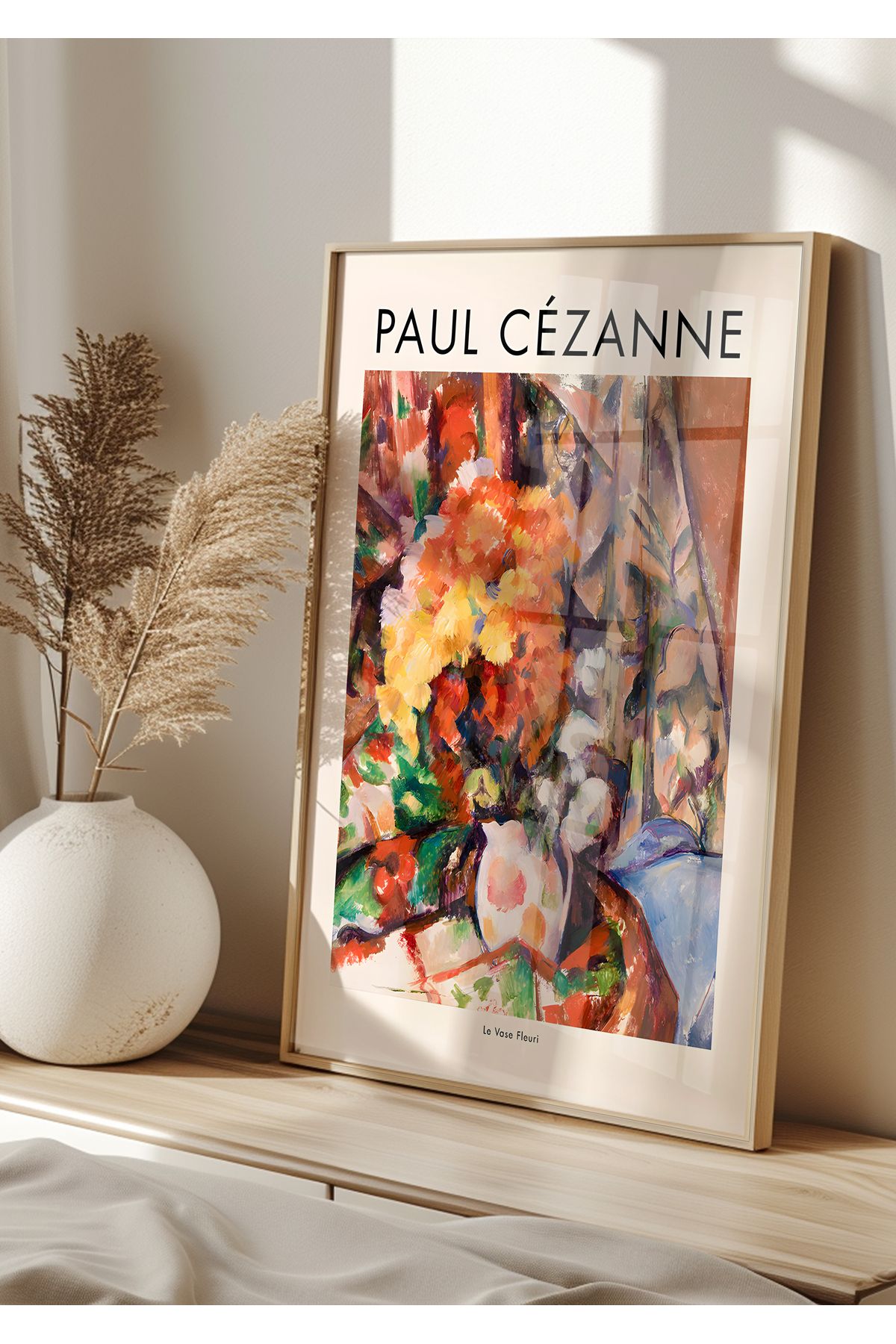 Home Cezanne The Flowered Vase, Oturma Odası Dekoru, Salon Tablosu, Çerçvesiz Poster