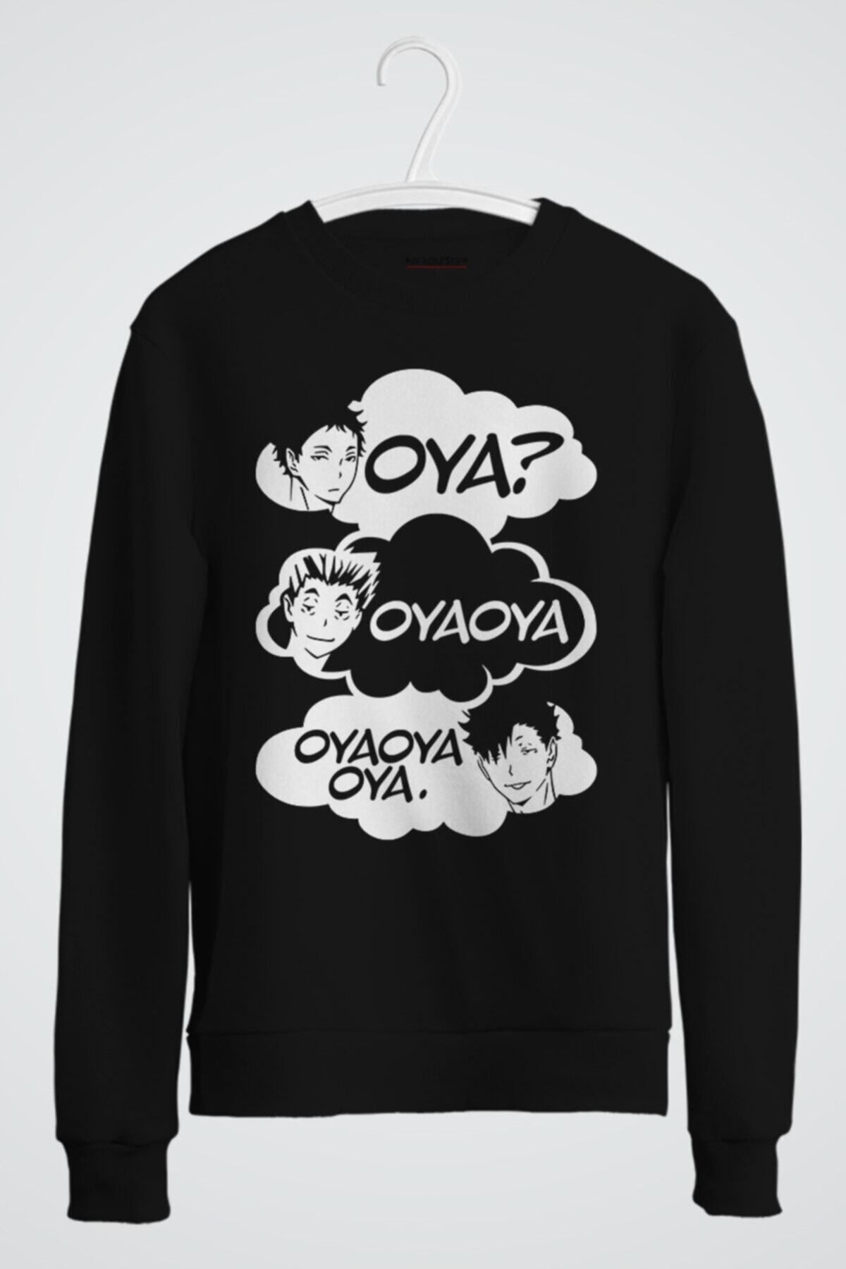 karikatürstore UnisexHaikyuu Oya Oya Oya Anime Baskılı Sweatshirt