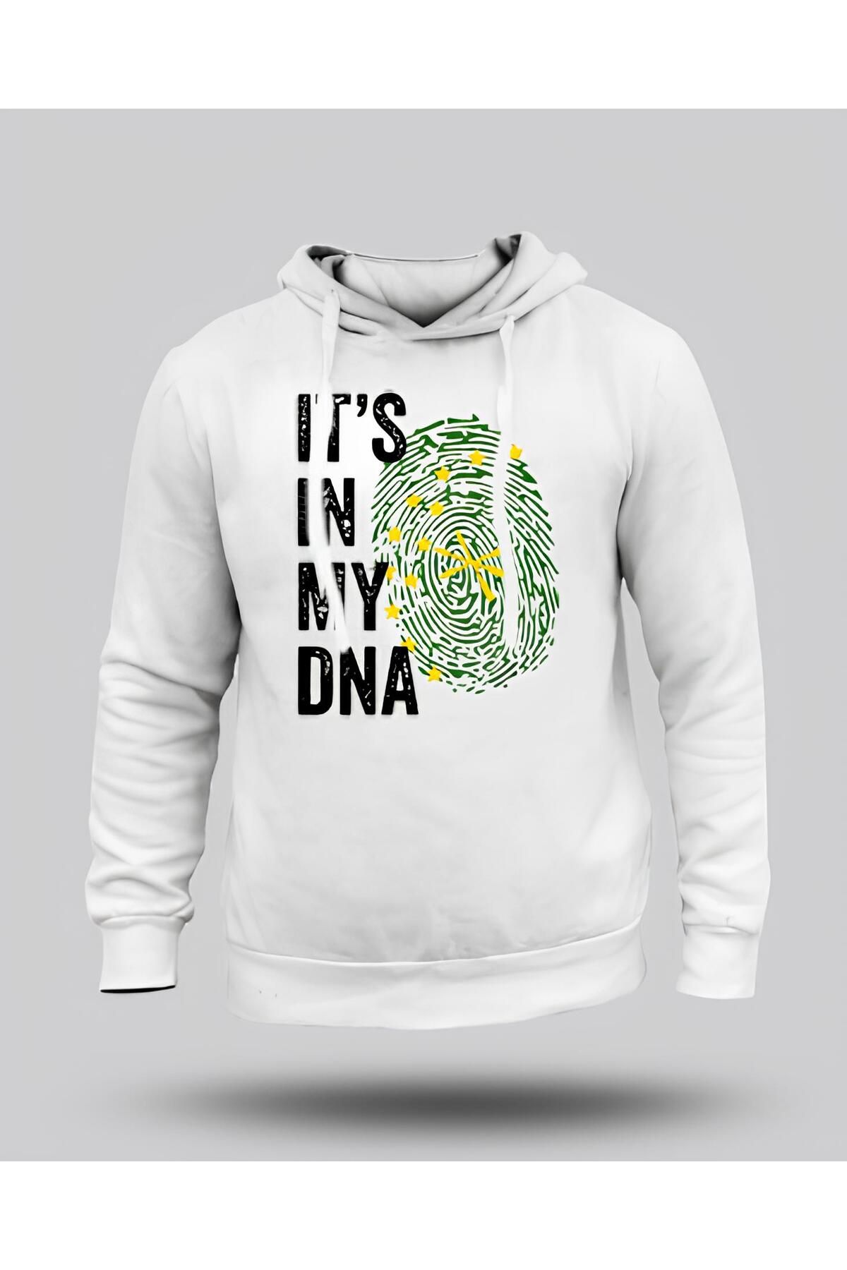 DZİWAWA Adige DNA Baskılı Unisex Çerkes Hoodie Kapşonlu