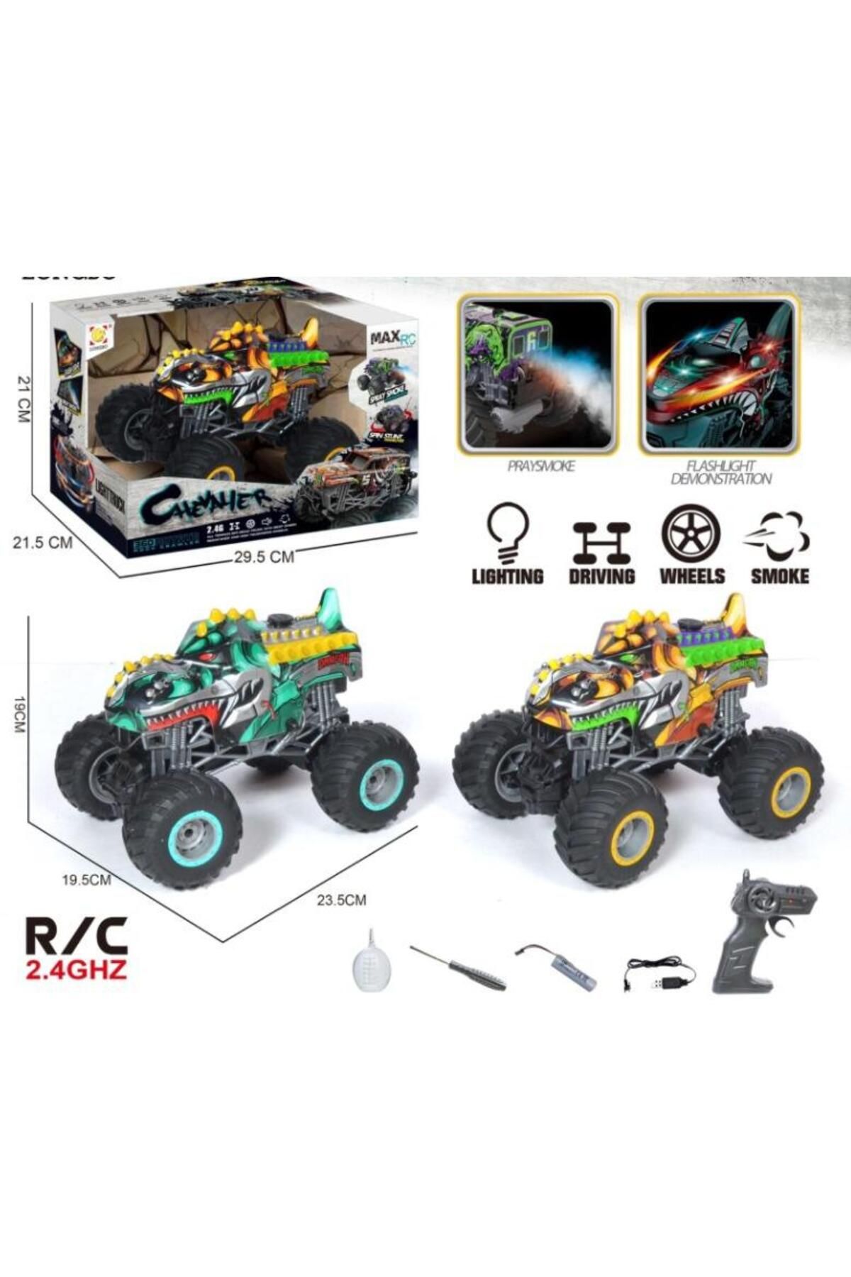 Online Uzaktan Kumandalı Duman Atan Rock Crawler Şarjlı 23 Cm Monster Araba