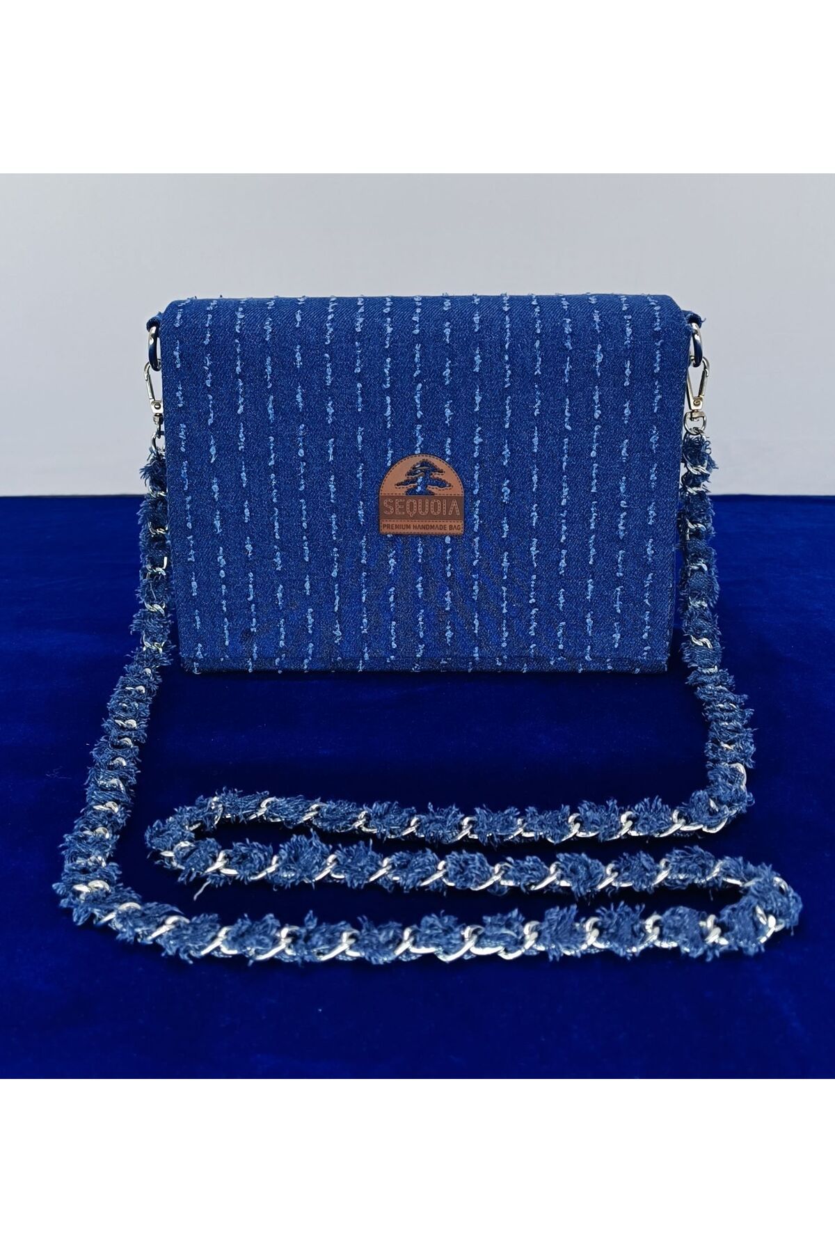 Sequoia Bags DENİM ÇANTA Su Yolu Lazer Efektli Kapaklı Denim Çanta SUYKPK104 Model ❤❤❤