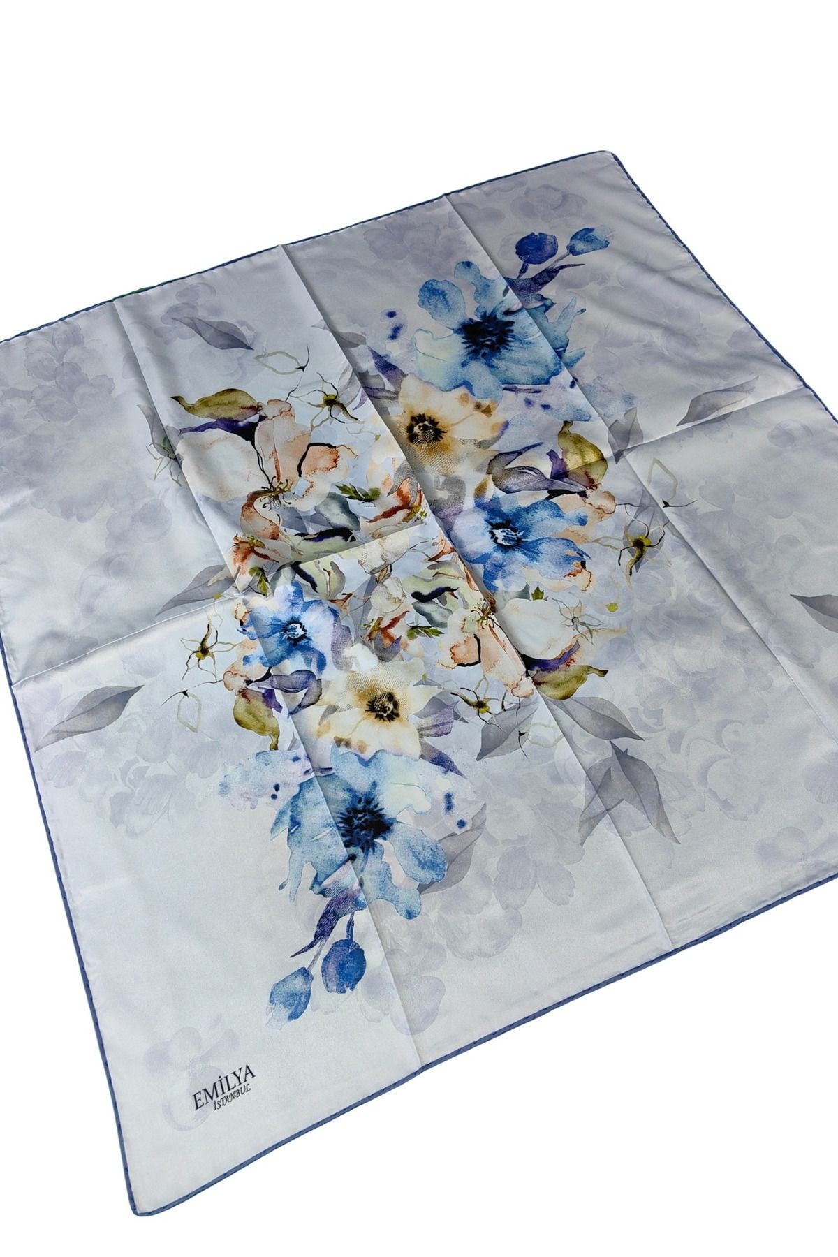 mim eşarp Emilya Rayon Çiçek Desenli Eşarp 90x90 Cm