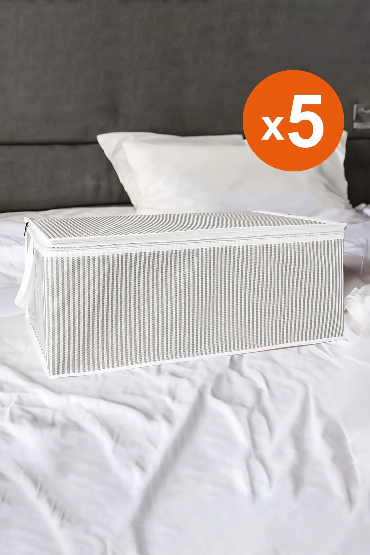 teknotrust 5'li Mega Boy Bez Hurç, Çok Amaçlı, 65x44x34 cm, Gri Renkli Set