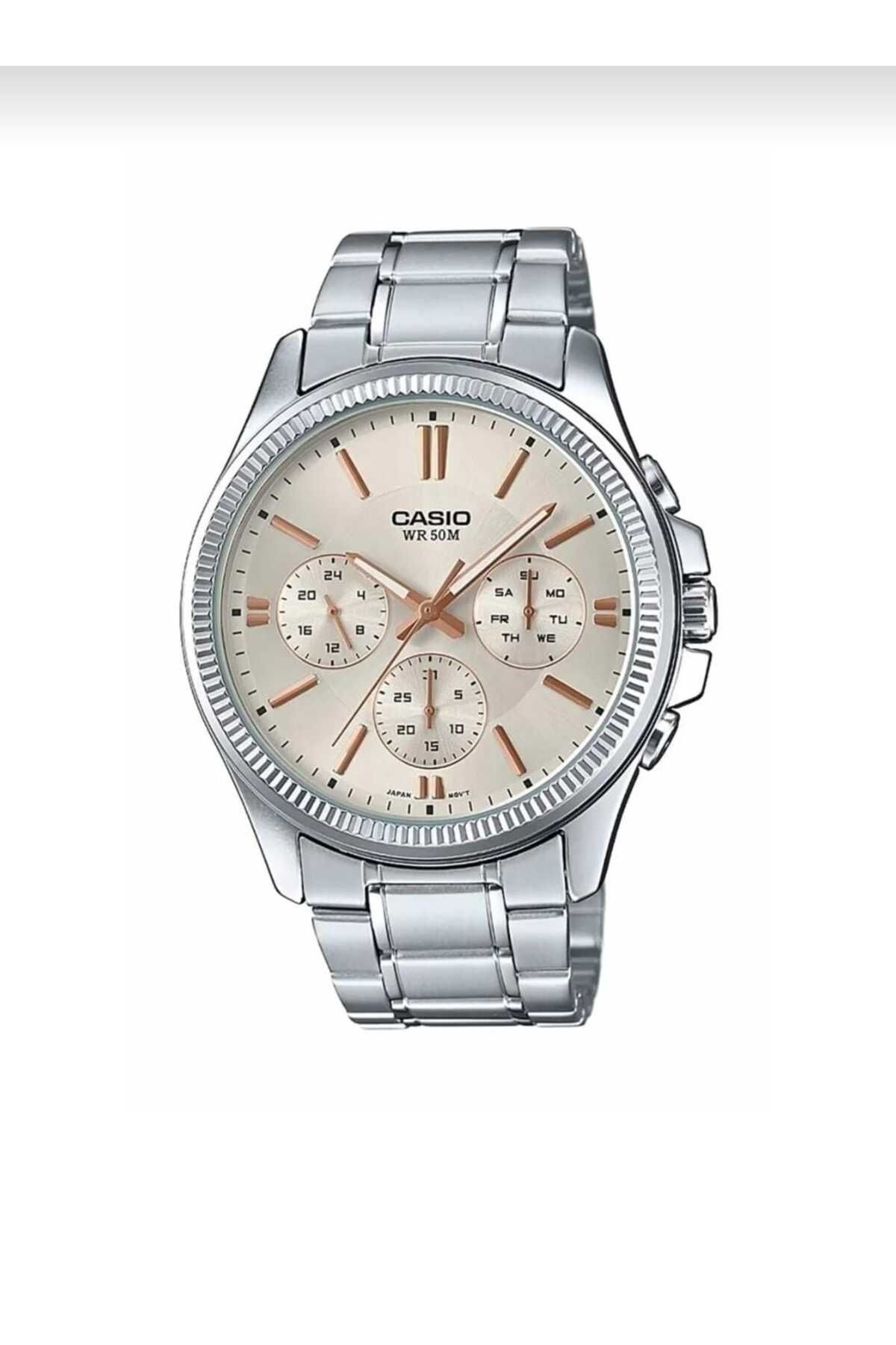 Casio-Casio Men's White Dial Analog Watch - MTP-1375D-7A2 3
