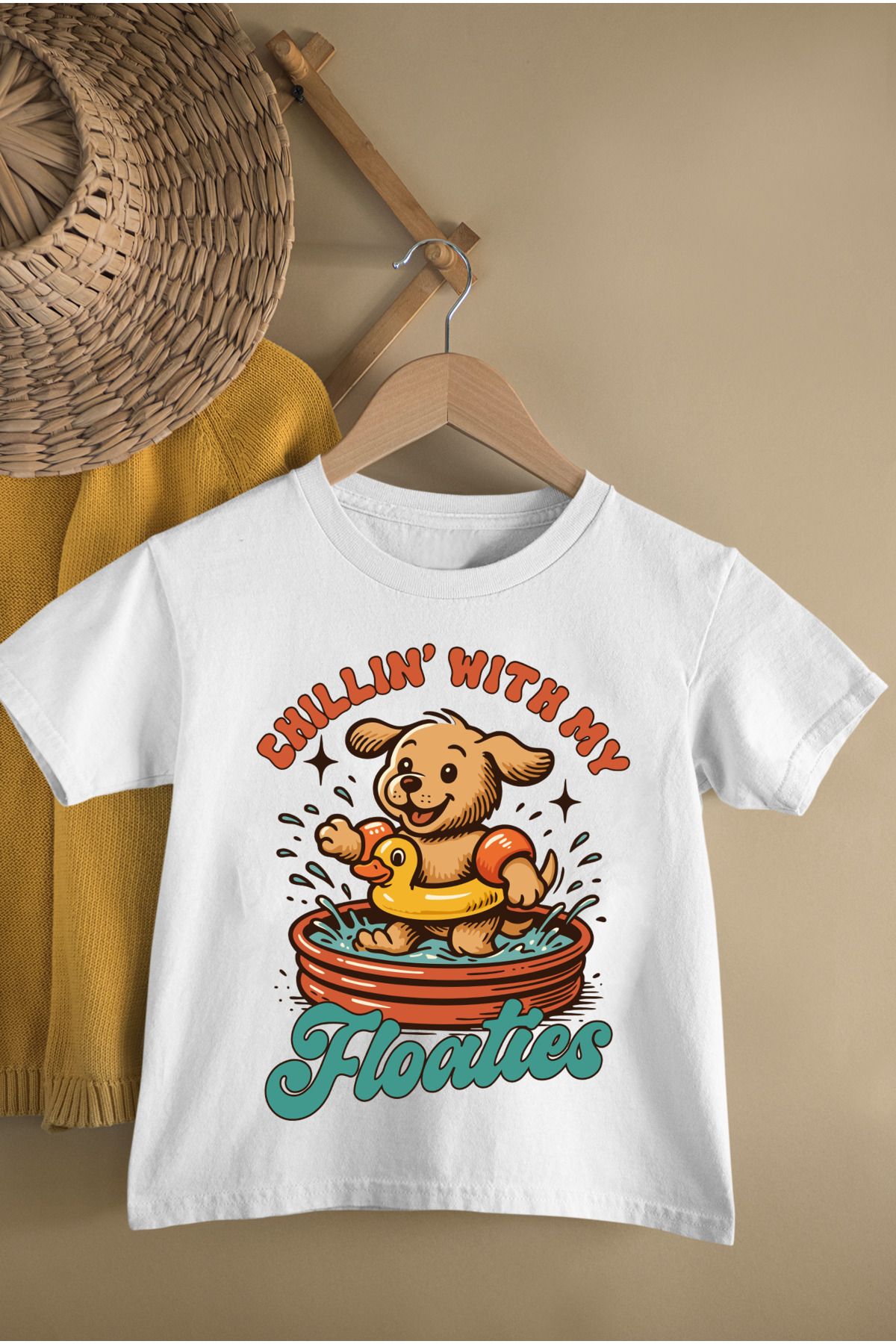 MAGORS CHILLING SWEET DOG BASKILI PAMUKLU BİSİKLET YAKA KISA KOLLU GENÇ VE ÇOCUK TSHIRT
