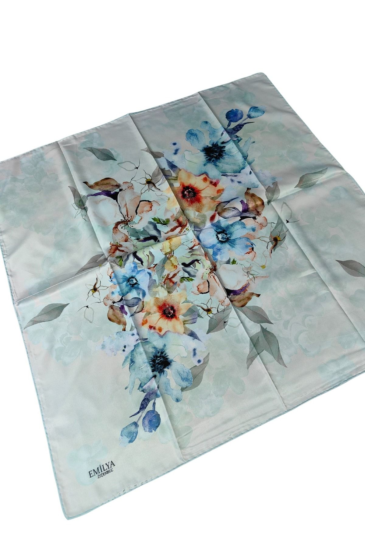 mim eşarp Emilya Rayon Çiçek Desenli Eşarp 90x90 Cm