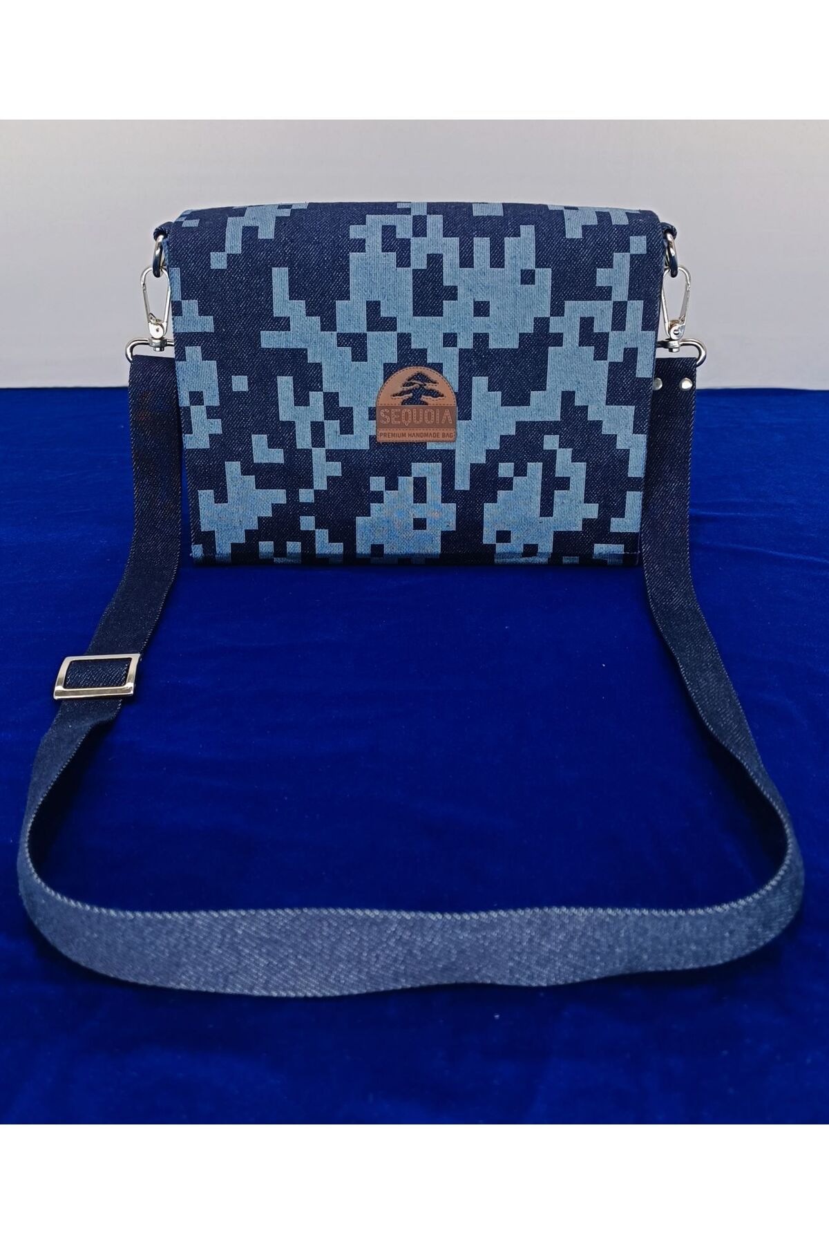Sequoia Bags DENİM ÇANTA Mine Craft Lazer Desenli Kapaklı Denim Çanta MNCRFTKPK102 Model ❤❤❤