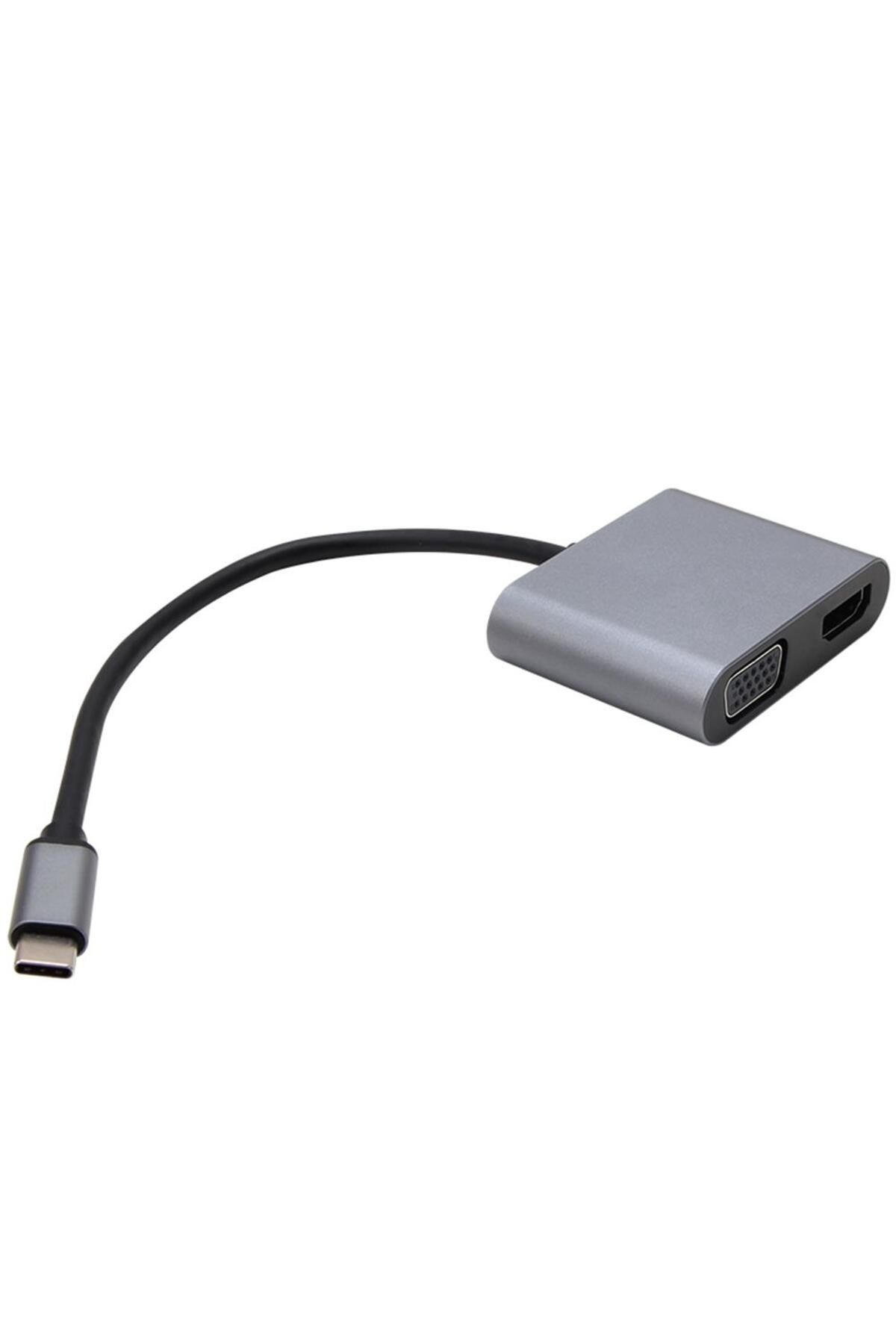 VCOM Type-C To Hdmi + Vga + Usb2.0 + Type-C Çevirici