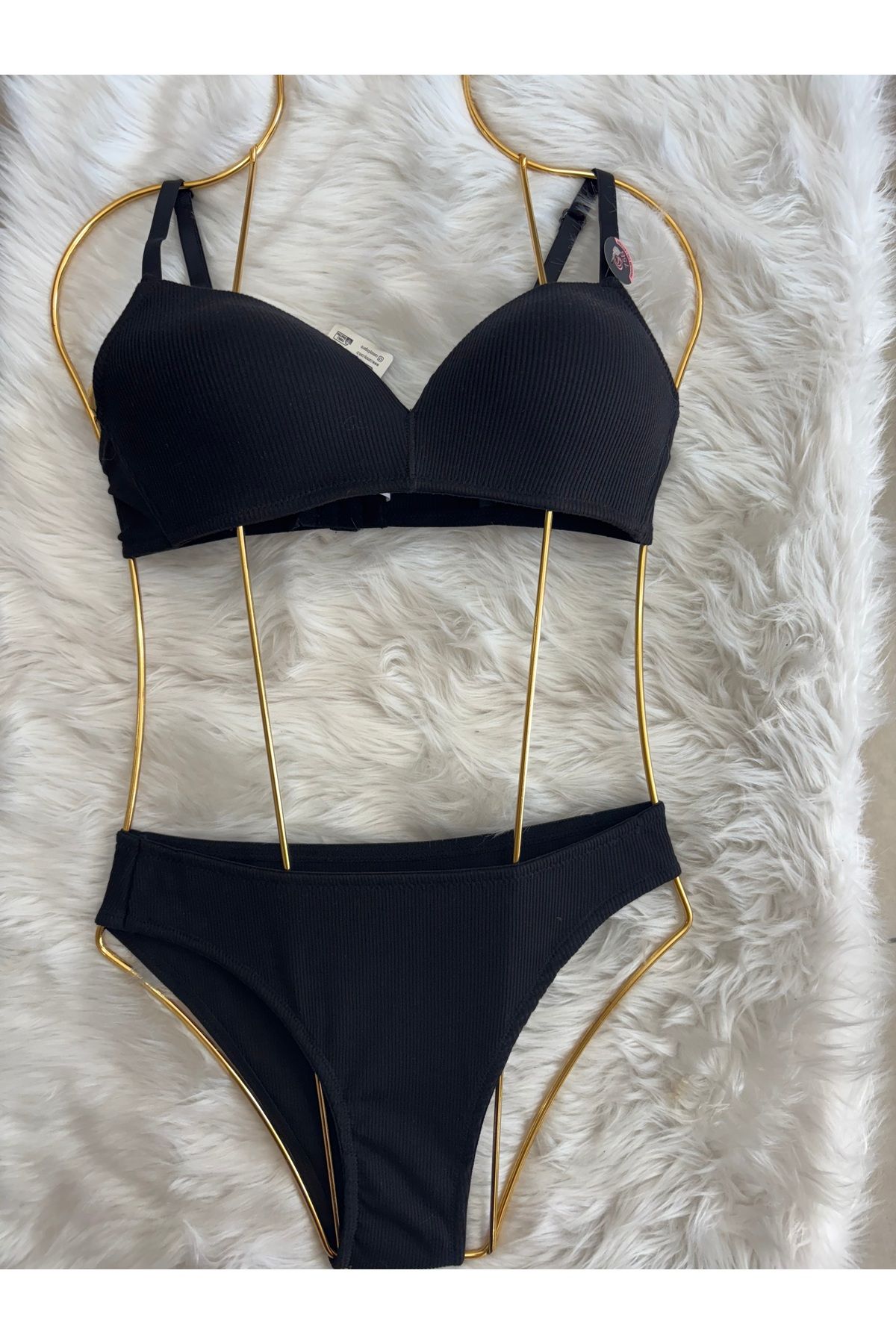 strabellaclothes Kadin Desteksiz Bralet Takım - Ribana Kumas, şık Ve Rahat Sütyen Seti