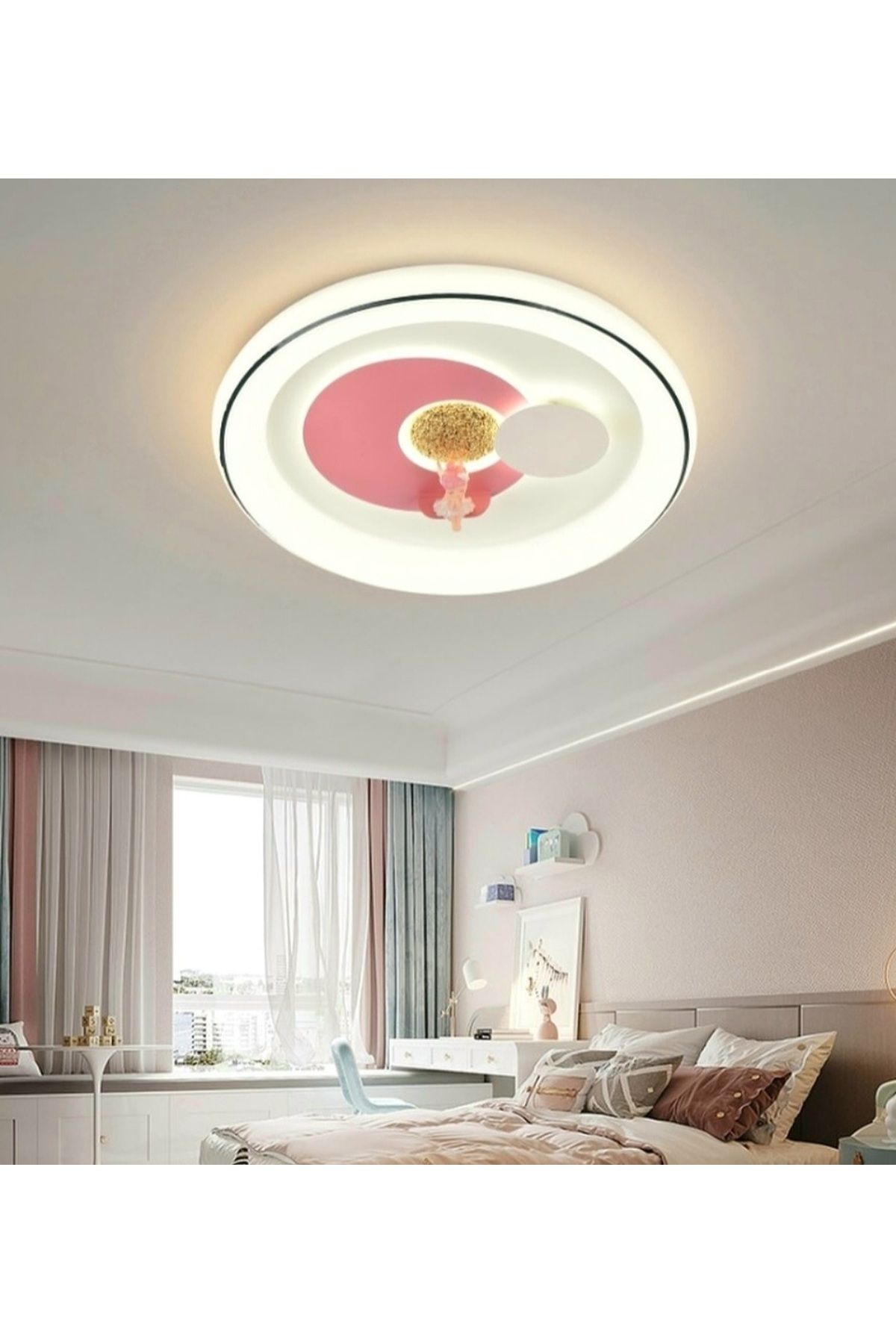 Vera Lighting Kız Çocuk Odası Plafonyer Led Avize Kumandalı 3 Renk