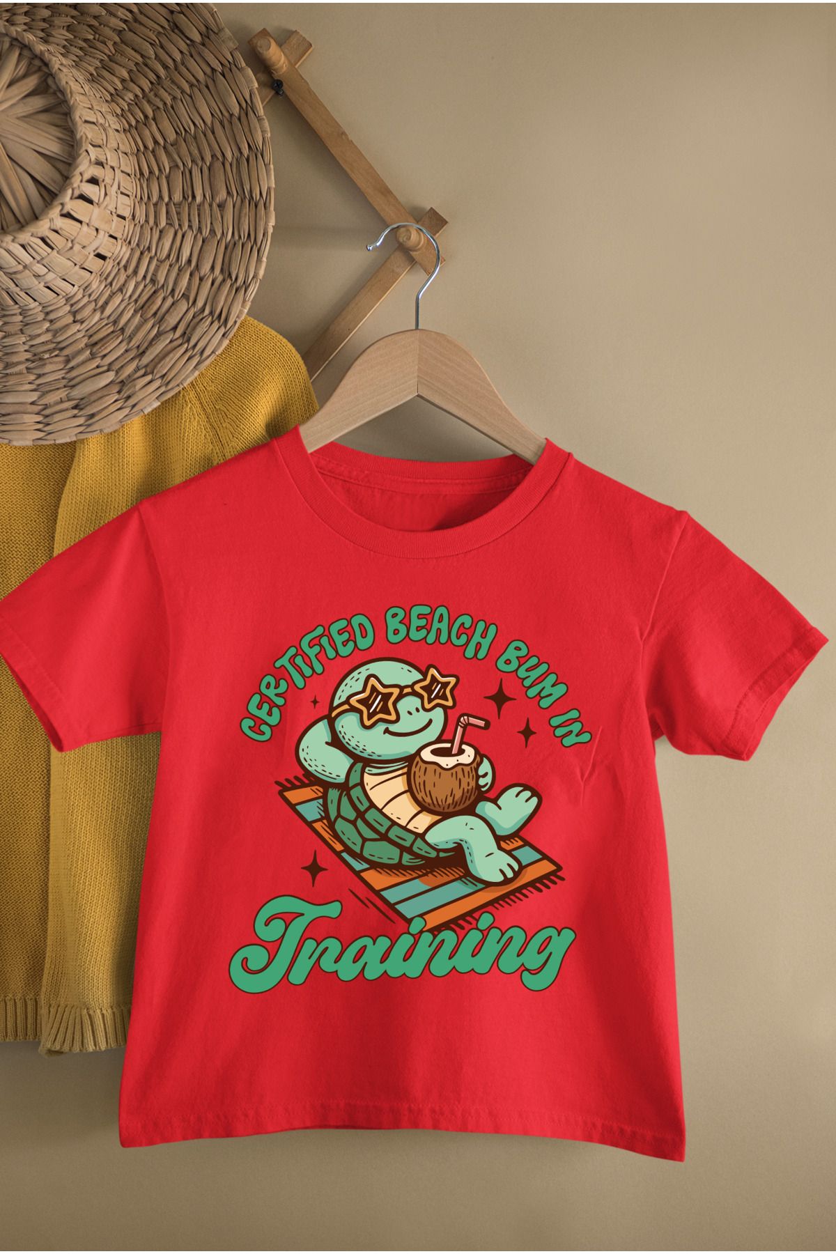 MAGORS SEA TURTLE BASKILI PAMUKLU BİSİKLET YAKA KISA KOLLU GENÇ VE ÇOCUK TSHIRT